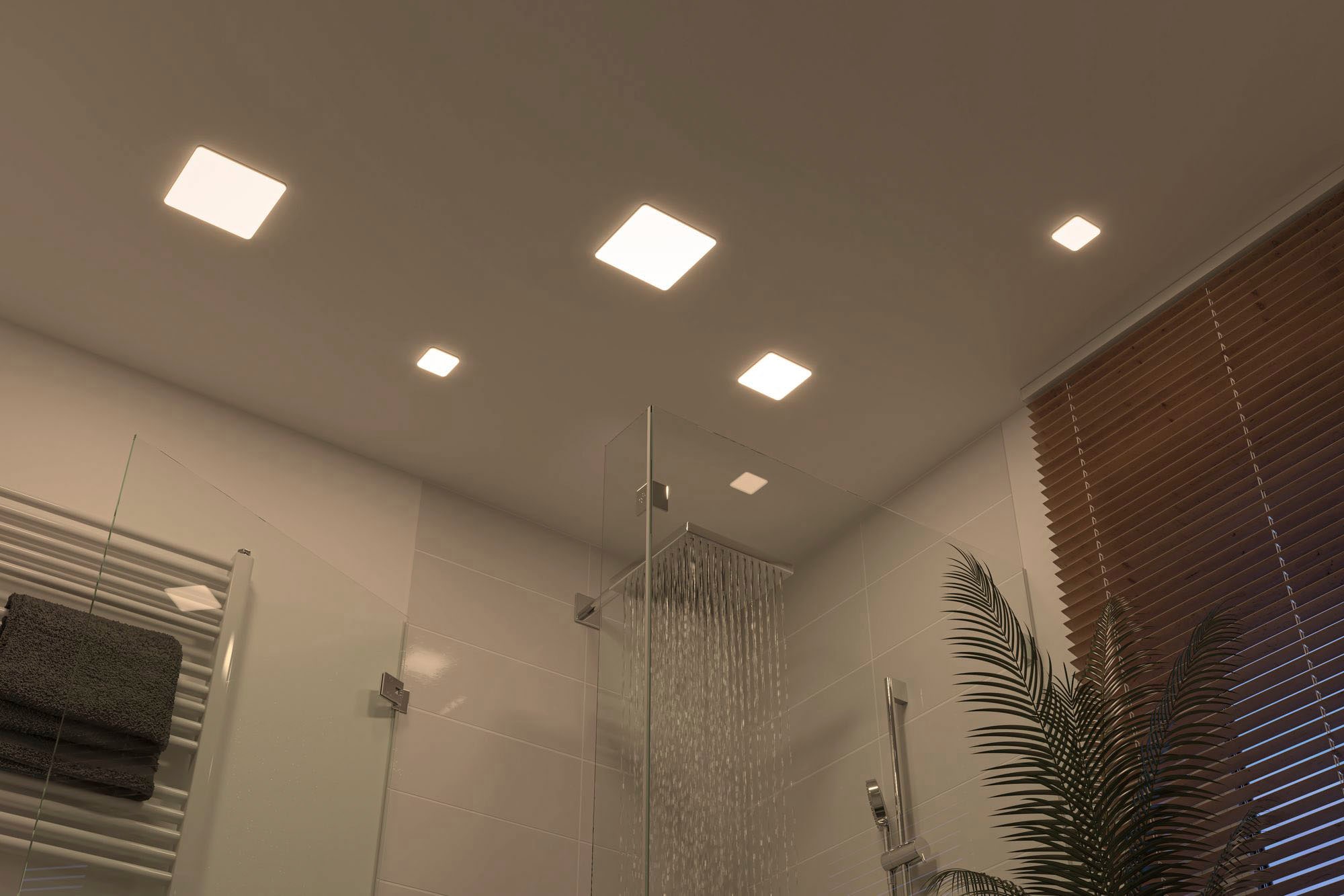 Paulmann LED Einbauleuchte »Veluna VariFit Edge IP44 eckig 90x90mm 500lm 4000K Weiß dimmbar«, 1 flammig, LED Einbaupanel IP44 eckig 90x90mm 500lm 4000K Weiß dimmbar