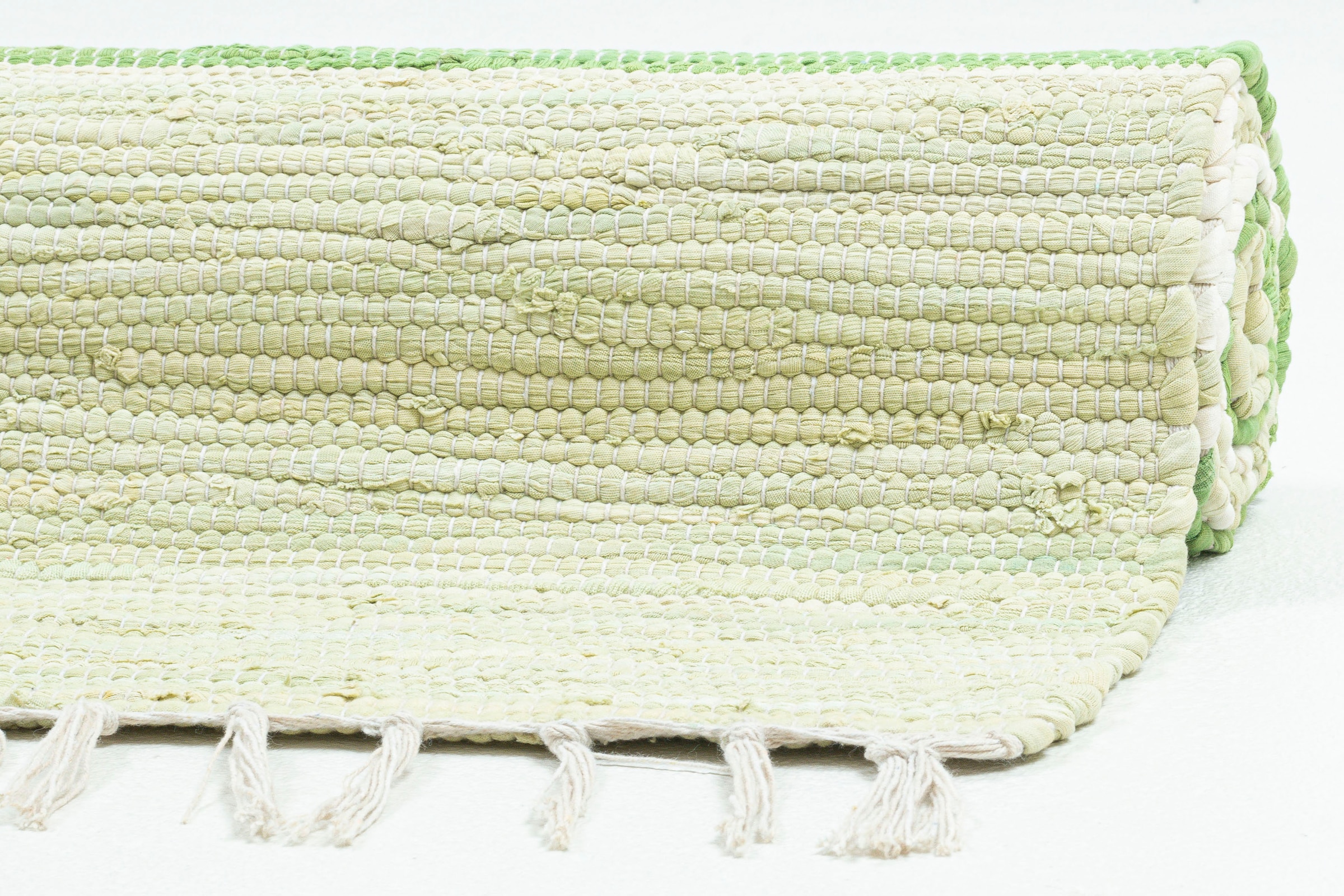 Baumwolle, reine »Stripe rechteckig, THEKO Läufer Cotton«, handgewebt, Fransen mit Handweb Flachgewebe,