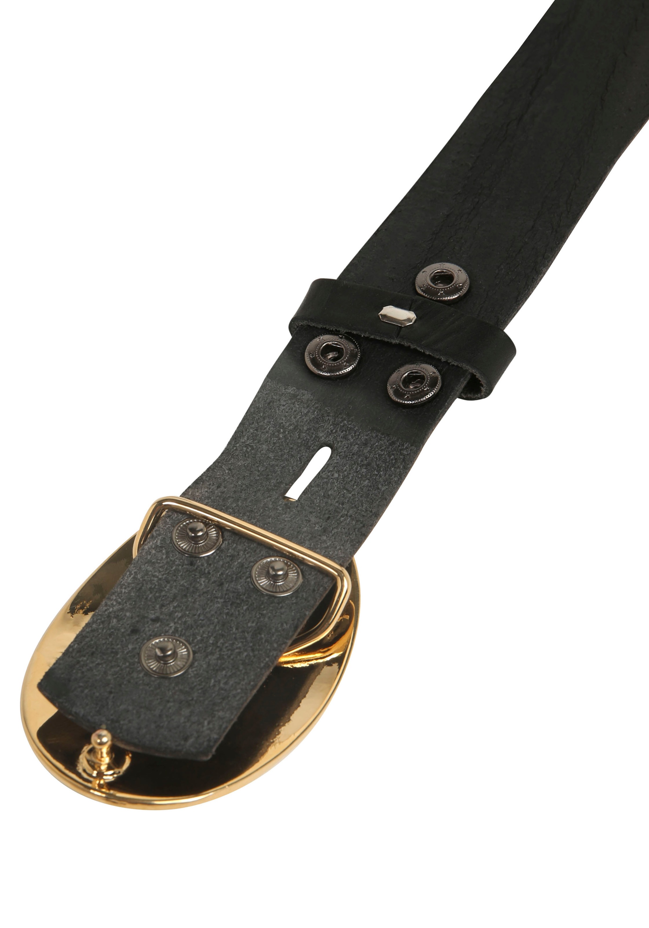 Rettungsring Gürtel Ledergürtel mit austauschbarer Schließe »Welt Schwarz/Gold«