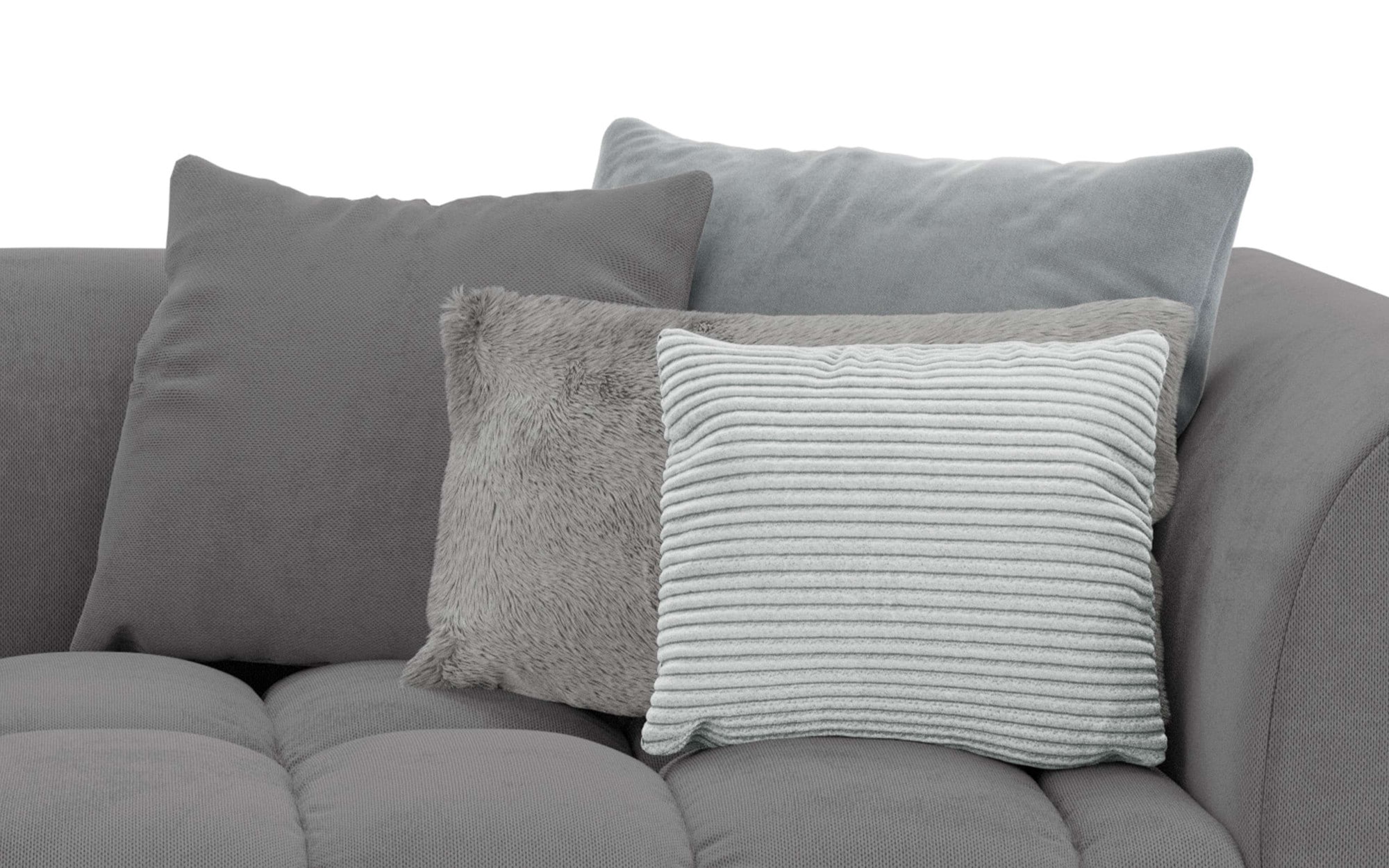 s.Oliver Big-Sofa »COBBO 3-Sitzer Design-Sofa Bubble-Optik, Maße B/T/H: 259/126/104 cm«, mit vielen Kissen, moderne Steppung und hoher Sitzkomfort
