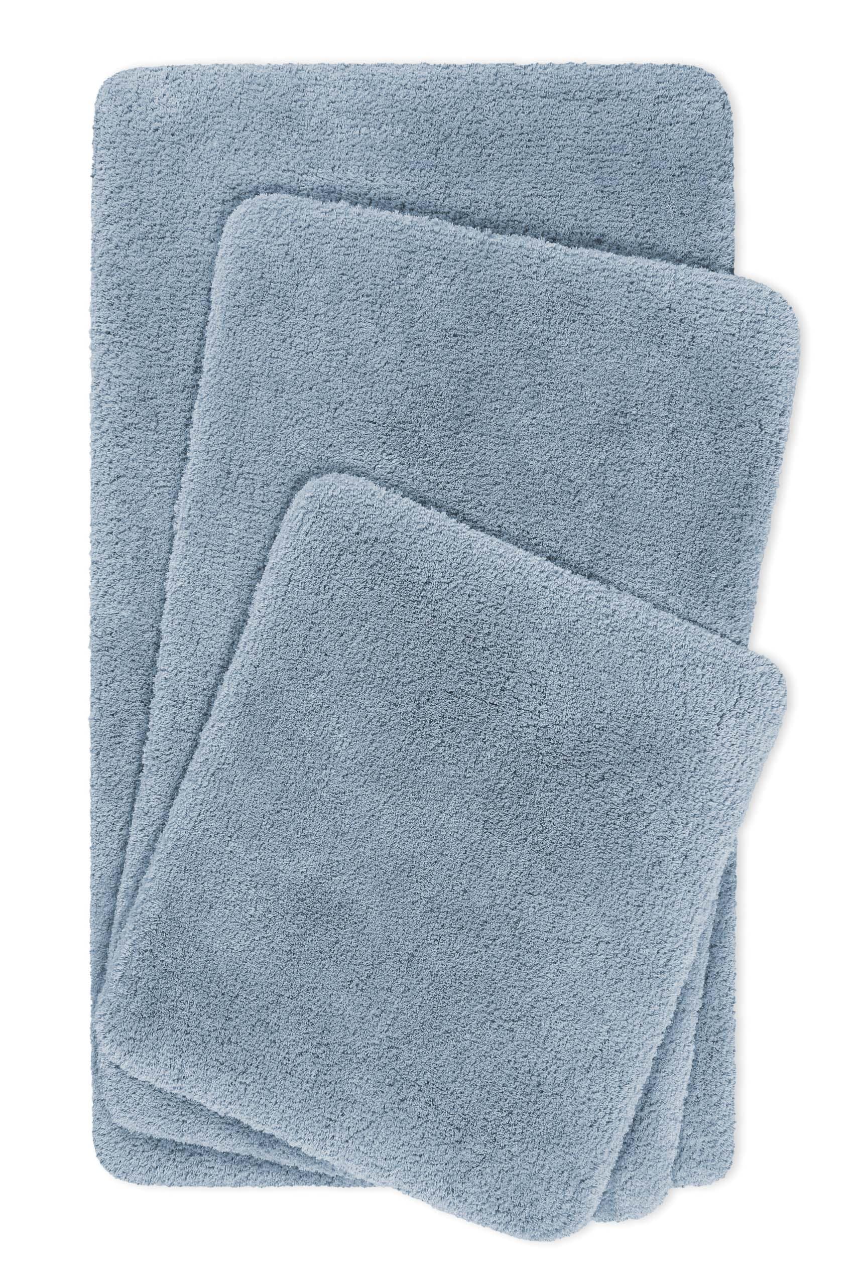 Homie Living Badematte »Porto Azzurro« Höhe 30 mm rutschhemmend beschichtet fußbodenheizungsgeeignet | schnell trocknend Badteppich, uni, rechteckig & rund, waschbar, Badezimmerteppich