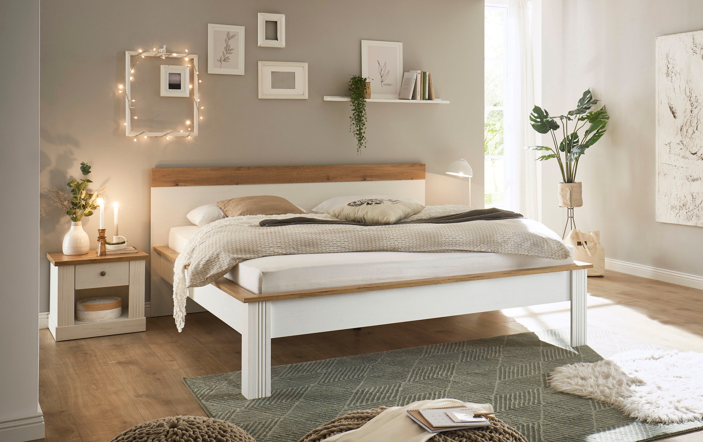 OTTO home Schlafzimmer-Set »Westminster« Bett Liegefläche 180/200cm und 2 Nachtkommoden