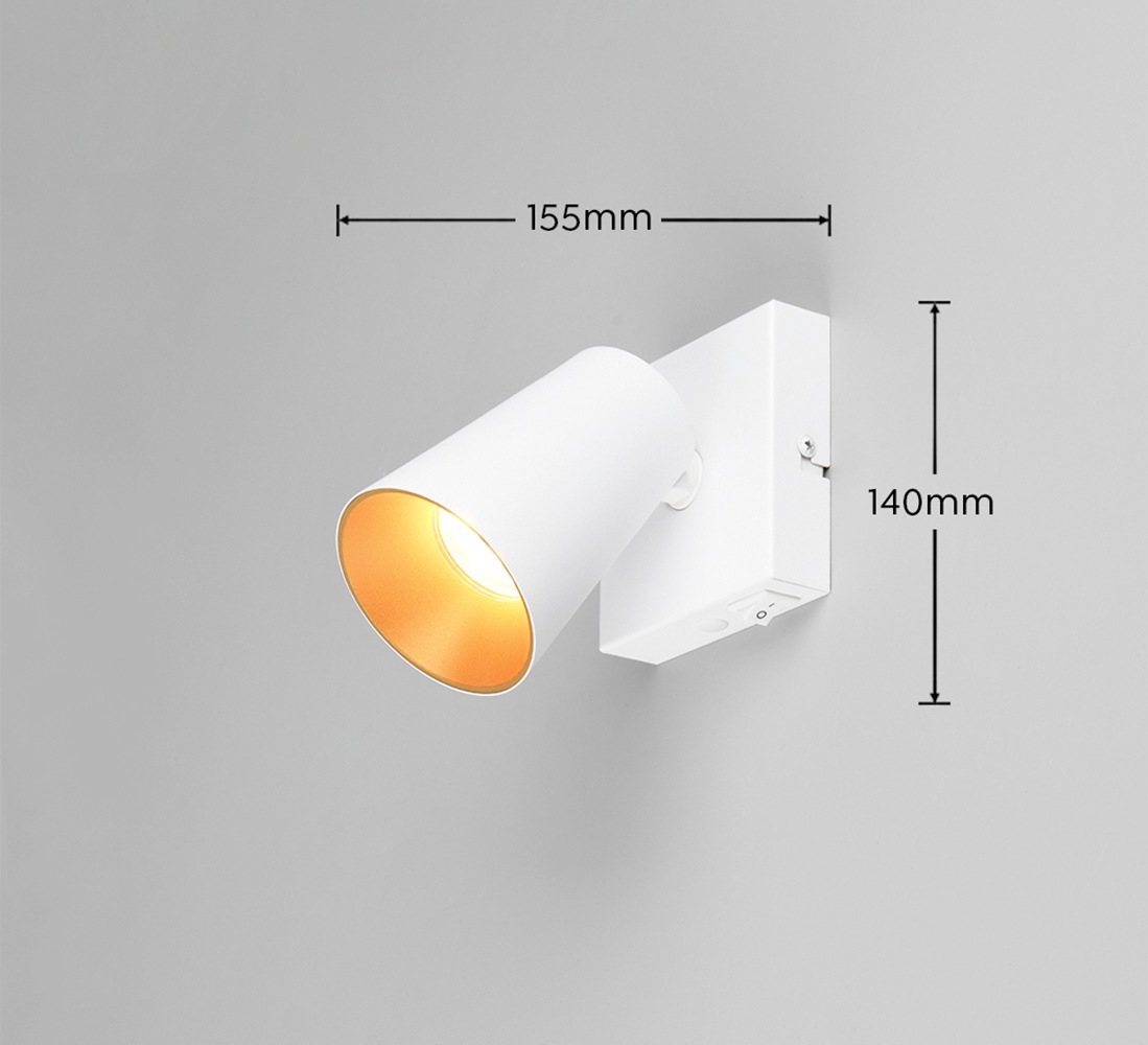 TRIO Leuchten Wandstrahler »SHARP, Spot 1-flammig exkl 1x GU10 max 10W schwenkbar & drehbar« GU10 1 Stk. warmweiß - kaltweiß Schirm innen gold, Kippschalter, Spot für Wandmontage + Deckenmontage
