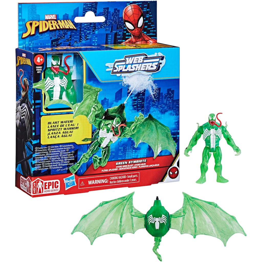 Hasbro Actionfigur »Marvel Spider-Man, Web Splashers Green Symbiote Flügel Splasher«