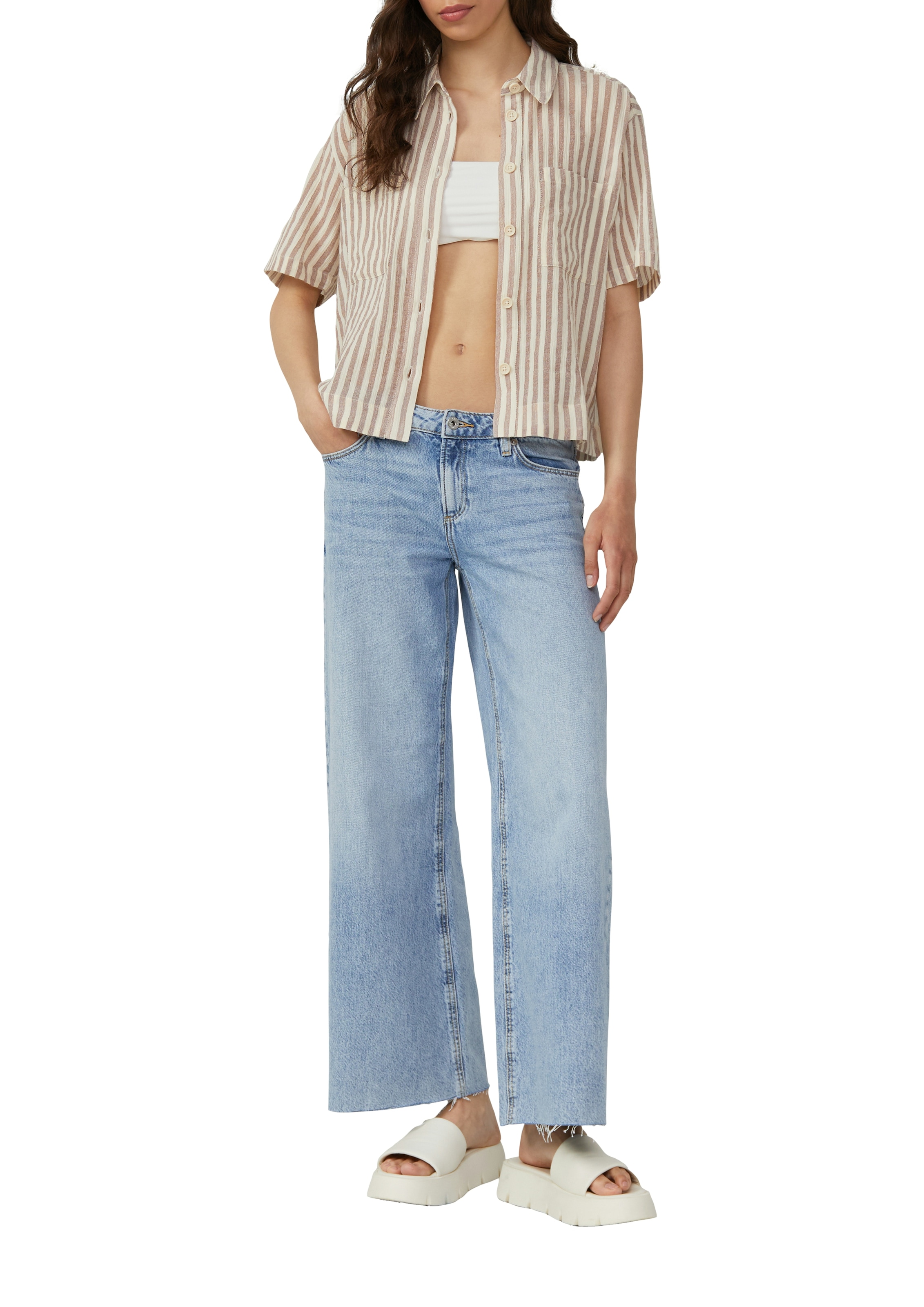 QS Hemdbluse mit Streifen Muster