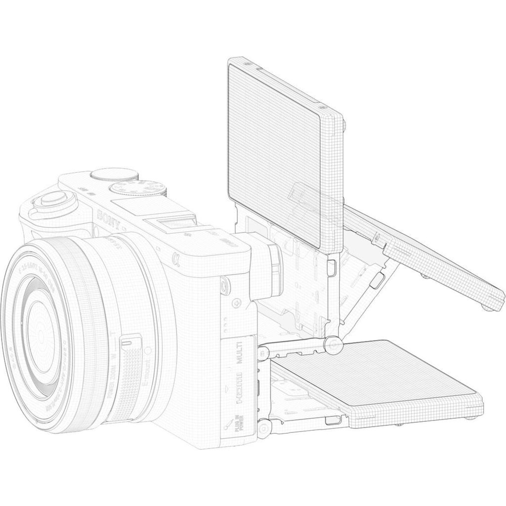 Sony Systemkamera »ILCE-6400LB - Alpha 6400 E-Mount«, 24,2 MP, Bluetooth-WLAN (Wi-Fi)-NFC, 4K Video, 180° Klapp-Display, XGA OLED Sucher, L-Kit 16-50mm Objektiv