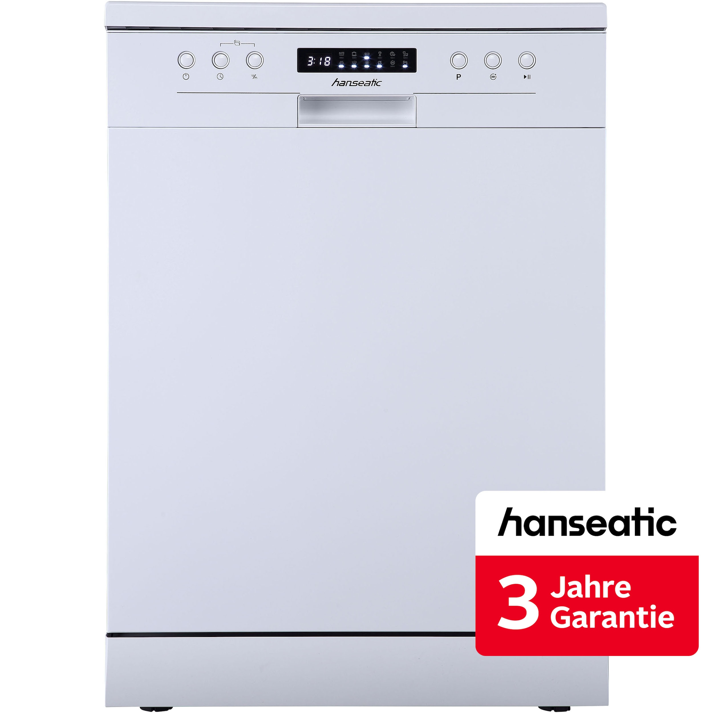 Hanseatic Standgeschirrspüler "HG6085C13J7609DW" 13 Maßgedecke inkl. 3 Jahre Herstellergarantie