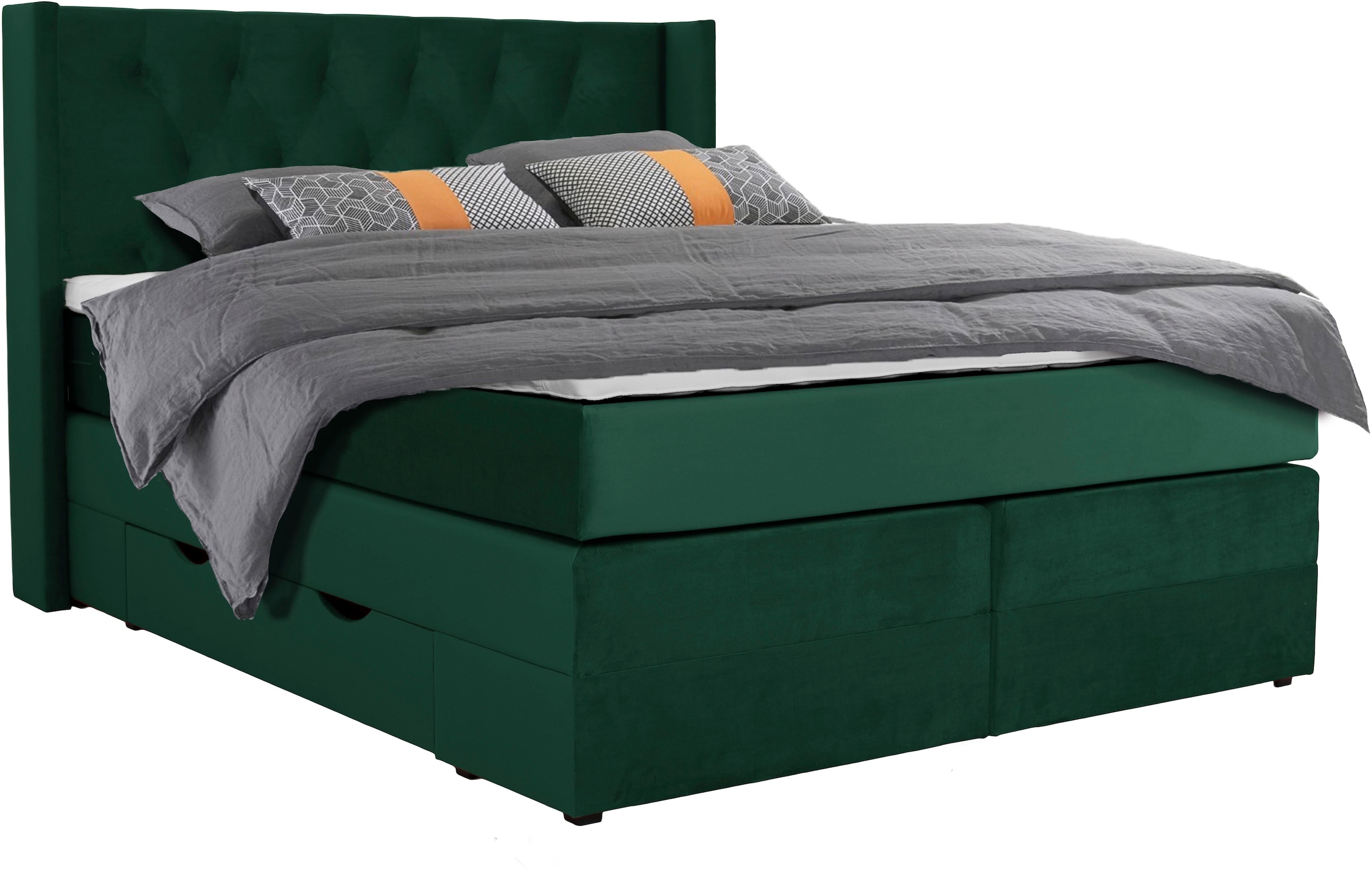 Home affaire Boxspringbett »Elegance« mit schöner Knopfheftung, in den Härtegraden H2 & H3, inkl. Schubladen