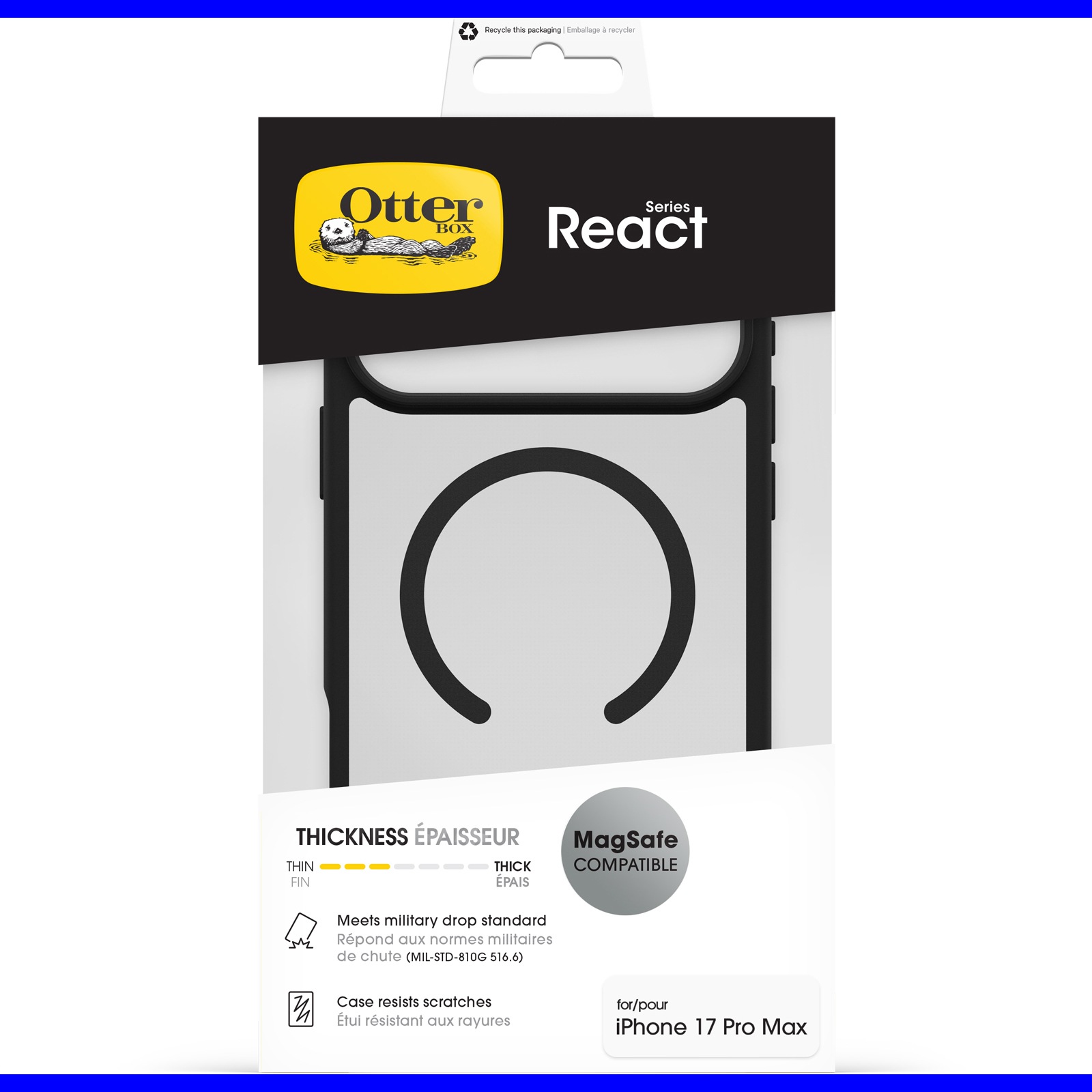 Otterbox Handyhülle »React Series MagSafe Compatible für Apple iPhone 17 Pro Max« Apple iPhone 17 Pro Max Backcover, Schutzhülle, Handyschutzhülle, Case, Schutzcase, stoßfest