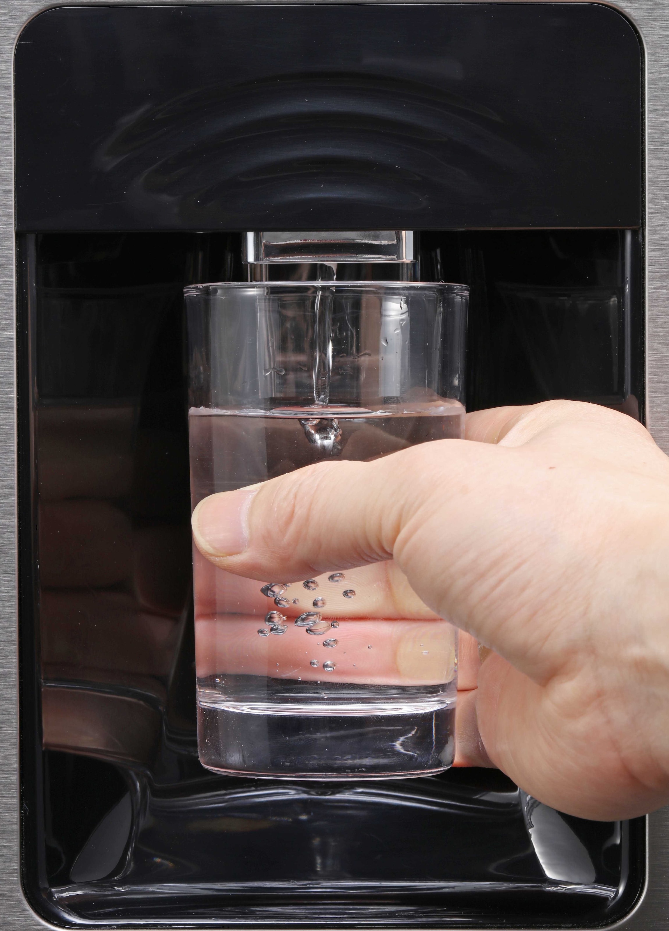 Hanseatic French Door »HFD18983CWDBI«, Wasserspender mit Wassertank