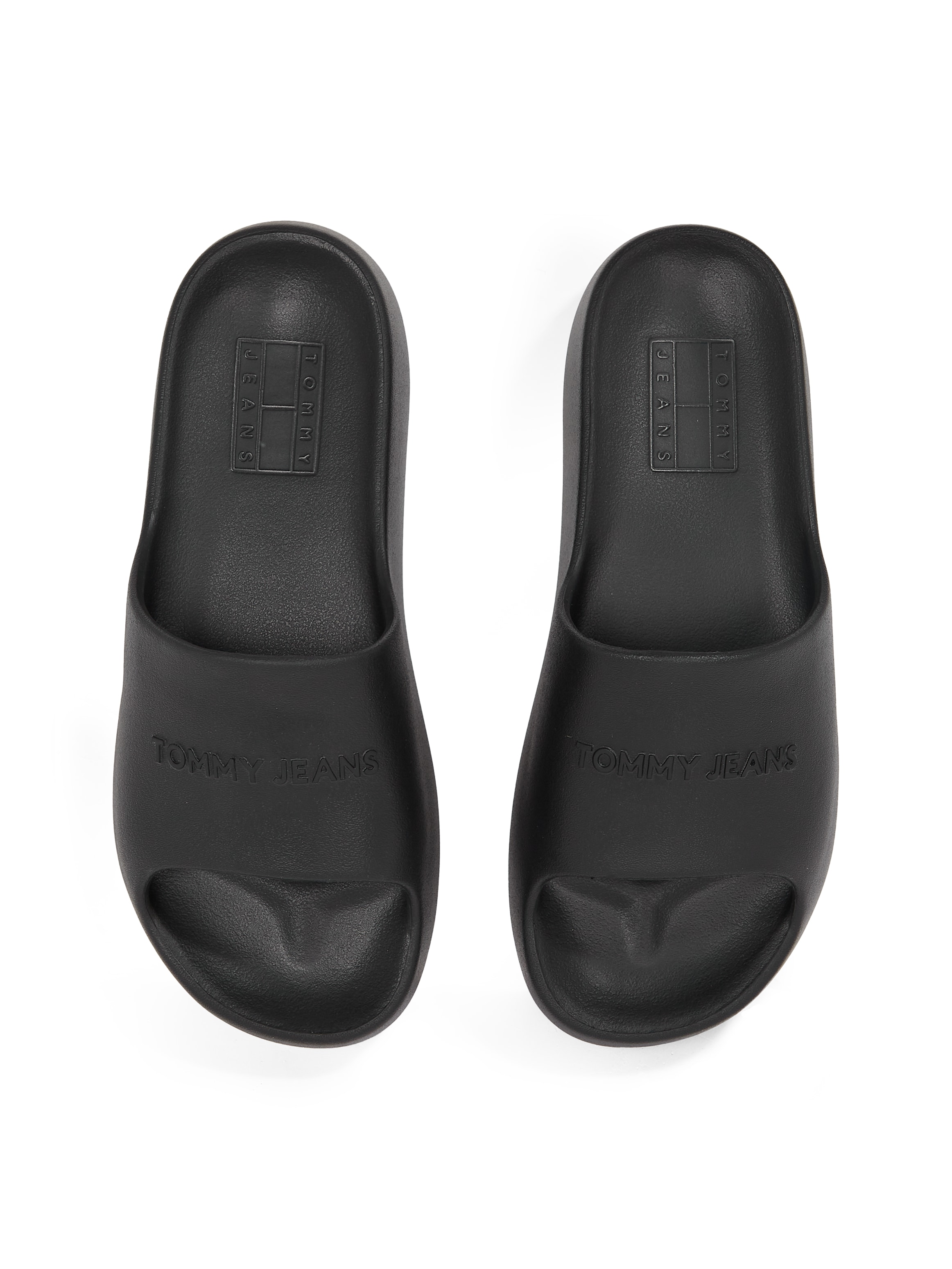 Tommy Jeans Pantolette »TJW CHUNKY POOL SLIDE ESS«, Plateau, Sommerschuh, Schlupfschuh, Bequemschuh, Logoschriftzug