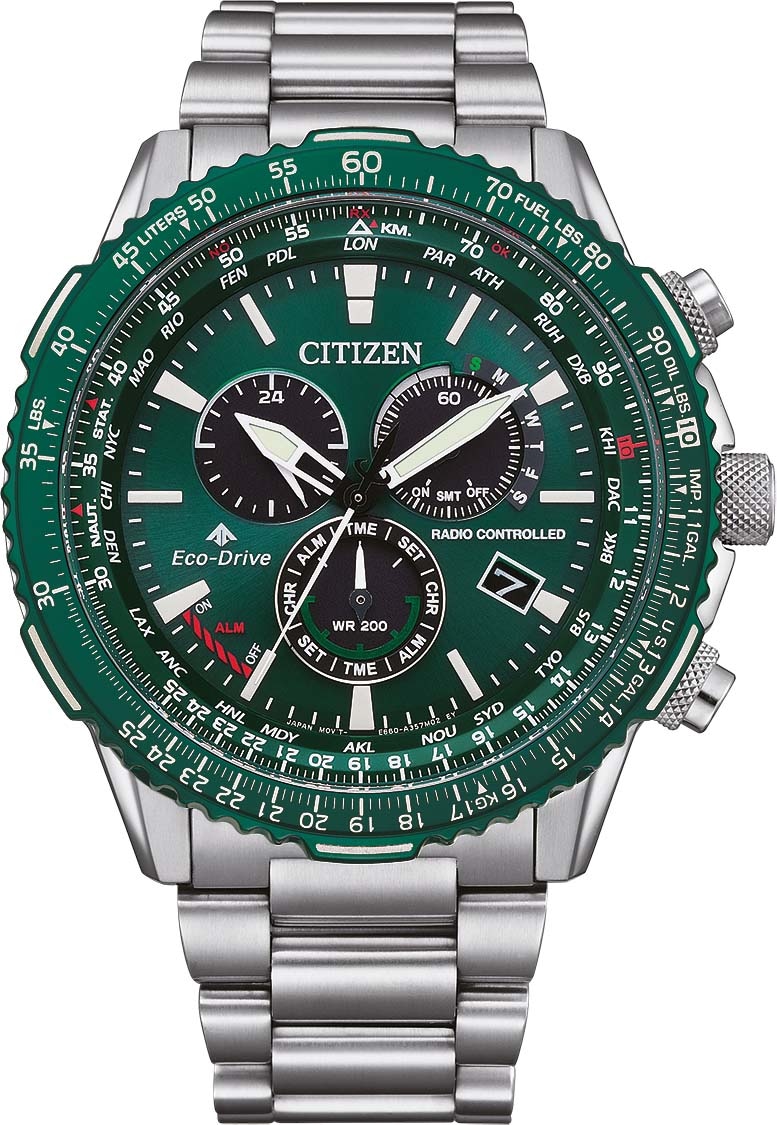 Citizen Funkchronograph »Promaster Sky«, Armbanduhr, Herrenuhr, Solar, Stoppfunktion, bis 20 bar wasserdicht