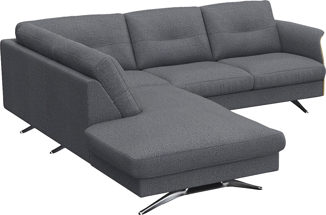 FLEXLUX Ecksofa »Glow, super bequem durch hochwertigem Sitzaufbau mit Federkern, L-Form« Modernes skandinavisches Design