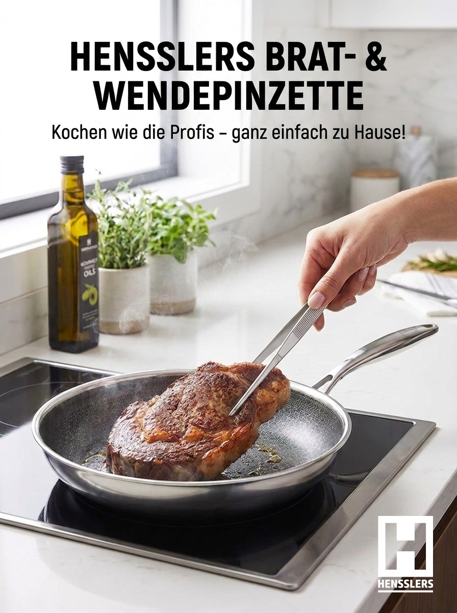 HENSSLERS Kochpinzette »HENSSLERS Brat- und Wendepinzette« Edelstahl