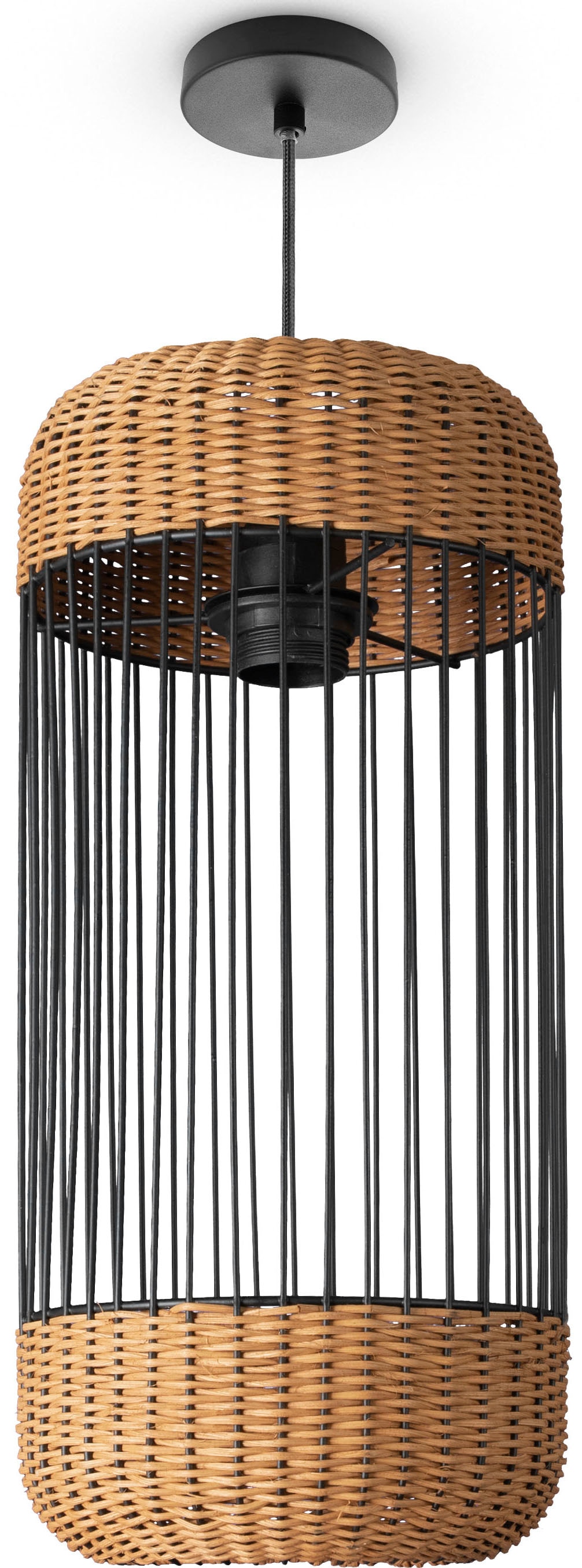 Paco Home Pendelleuchte »PUSTA«, Rattan Boho 3 mit E27 Jahren XXL | Pendelleuchte online Esszimmer Lampe kaufen Rustikal Garantie Zylinder