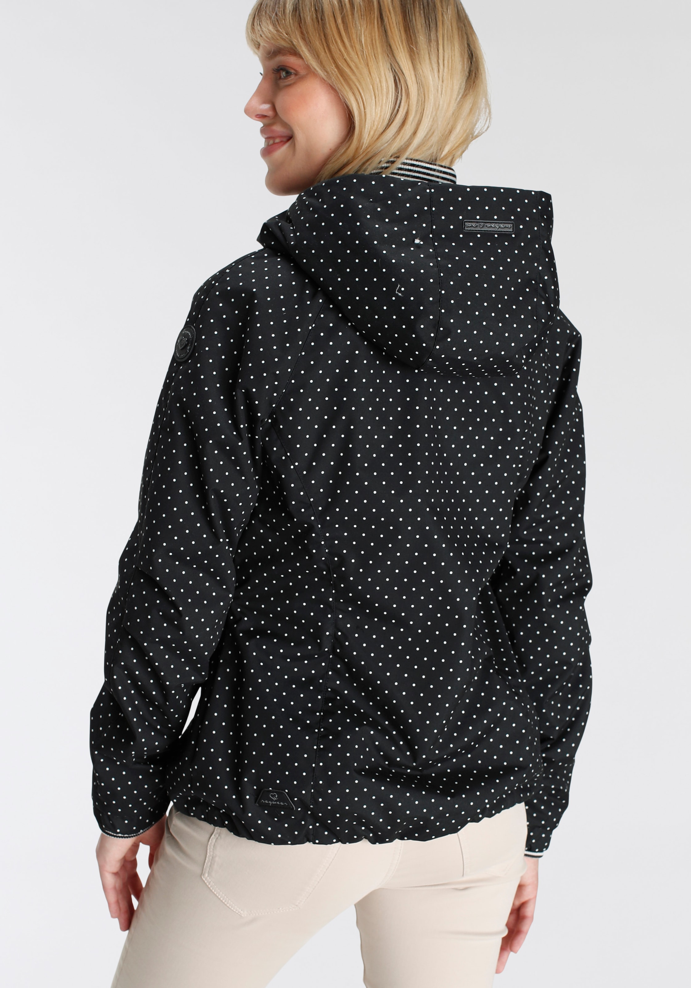 Ragwear Outdoorjacke »DIZZIE DOTS O«, mit Kapuze, trendige Übergangsjacke mit Kapuze
