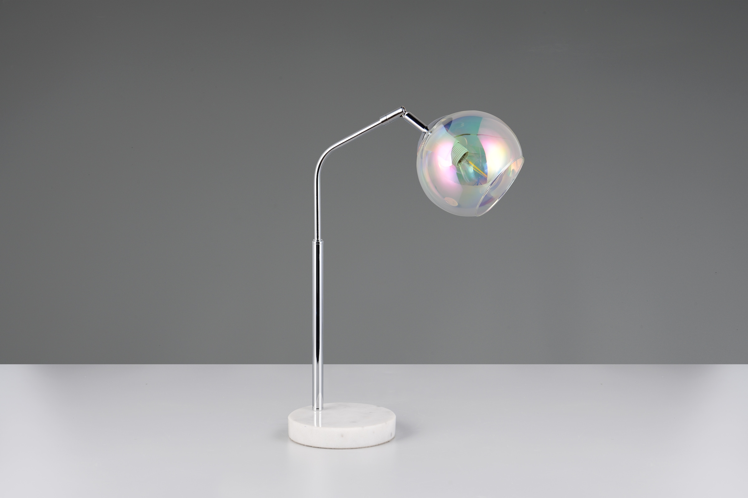 TRIO Leuchten Schreibtischlampe »PAXTON, exkl. 1x E14 max 10W, Leseleuchte Nachttischlampe« E14 1 Stk. warmweiß - kaltweiß mit Glas Lampenschirm, Schnurschalter, Höhe 45 cm, Tiefe 28 cm