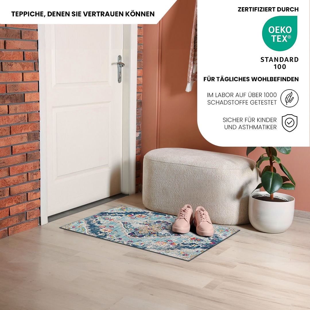 Livabliss Teppich »ADEN« rechteckig 10 mm Höhe Vintage Orientteppich, Kurzflor Boho Wohnzimmerteppich, Läufer