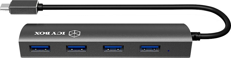 ICY BOX Computer-Adapter »ICY BOX 4-Port USB 3.0 HUB, Aluminium-Gehäuse mit USB-C Stecker«