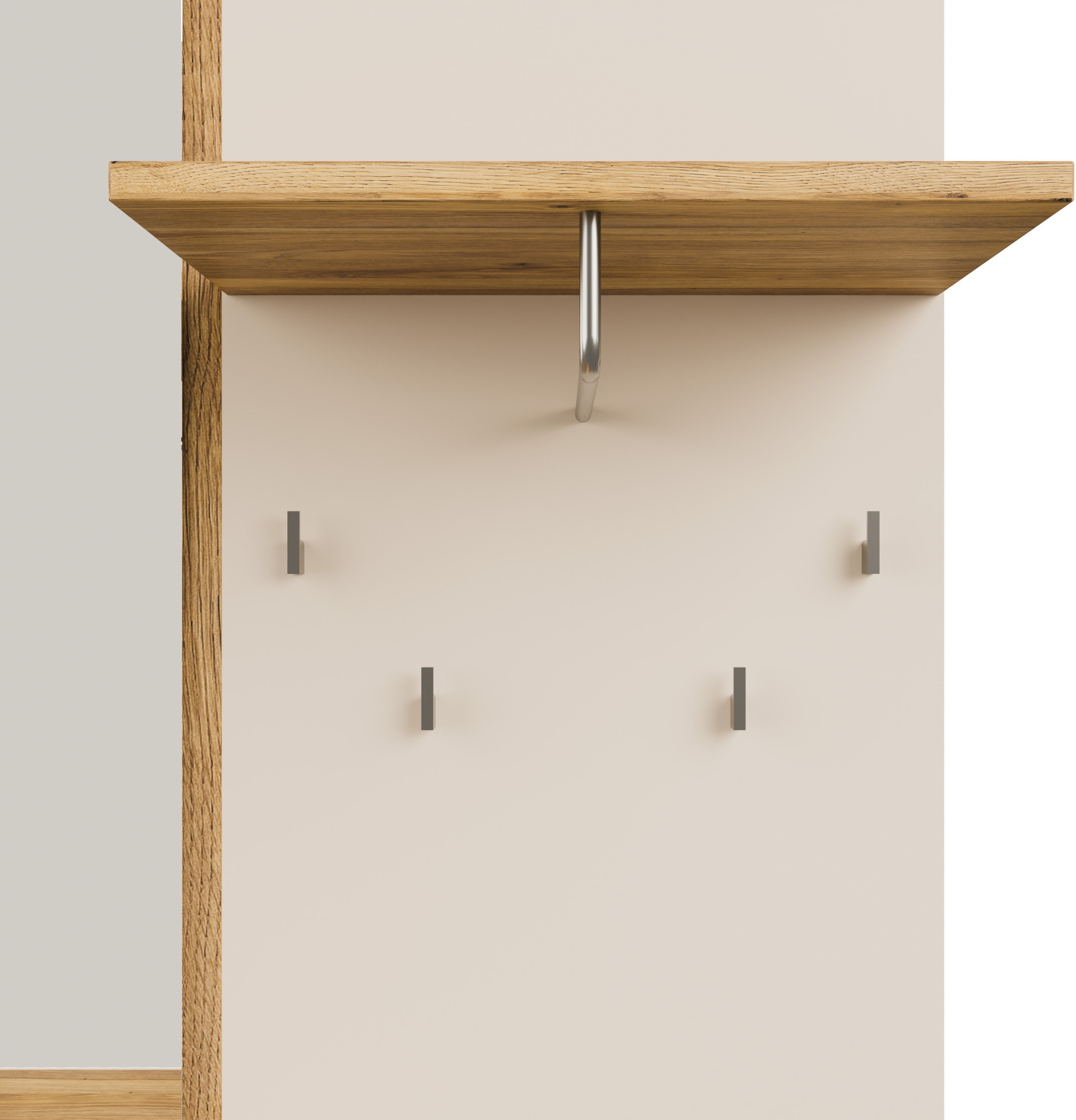 FORTE Kompaktgarderobe »Oak Squere«, B/H/T 108,4 /195,9/41,7 cm Spiegel, Haken, Kleiderstange
