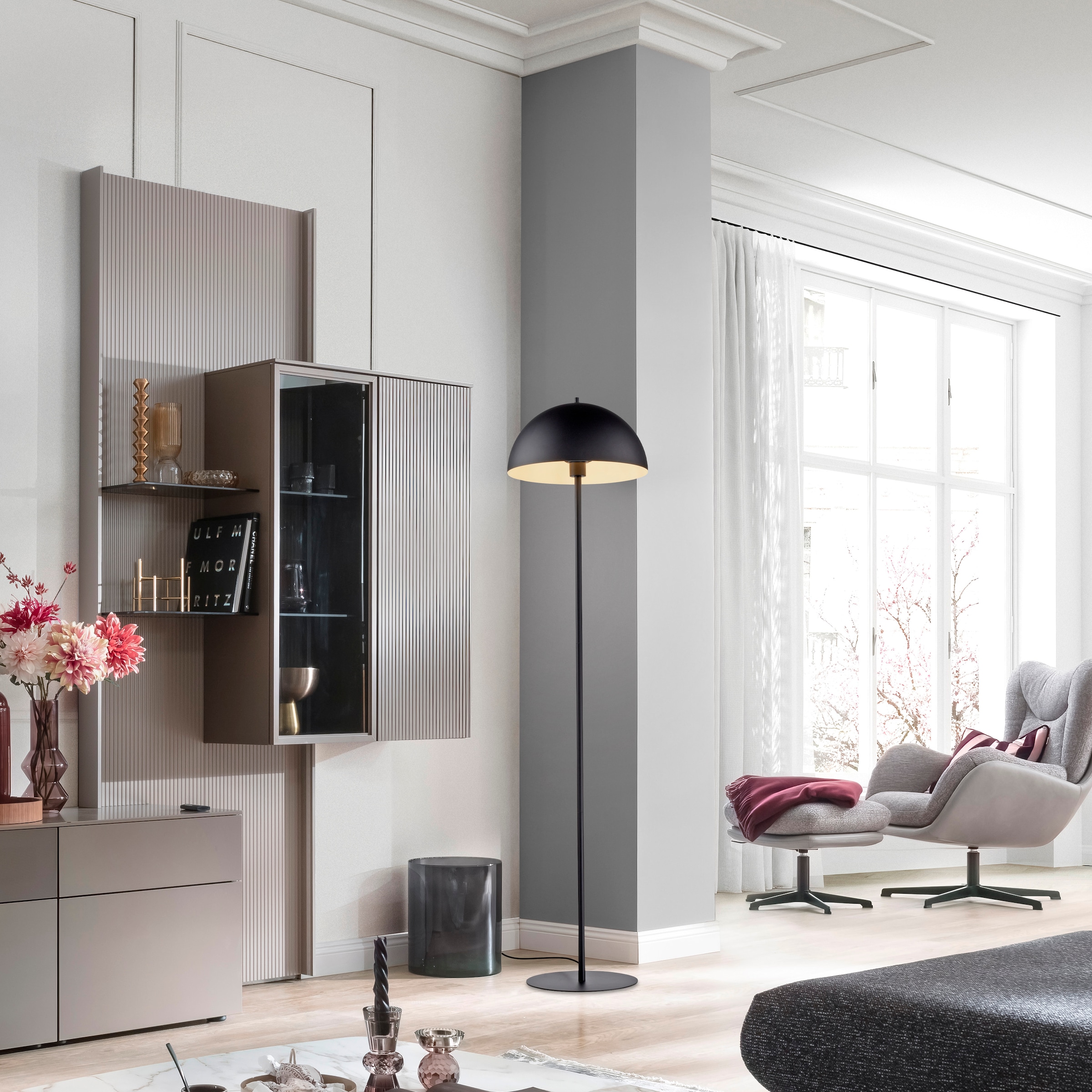 SCHÖNER WOHNEN-Kollektion LED Stehlampe »ALI« E27 1 Stk. SCHÖNER WOHNEN Kollektion, Fußschalter, Downlight