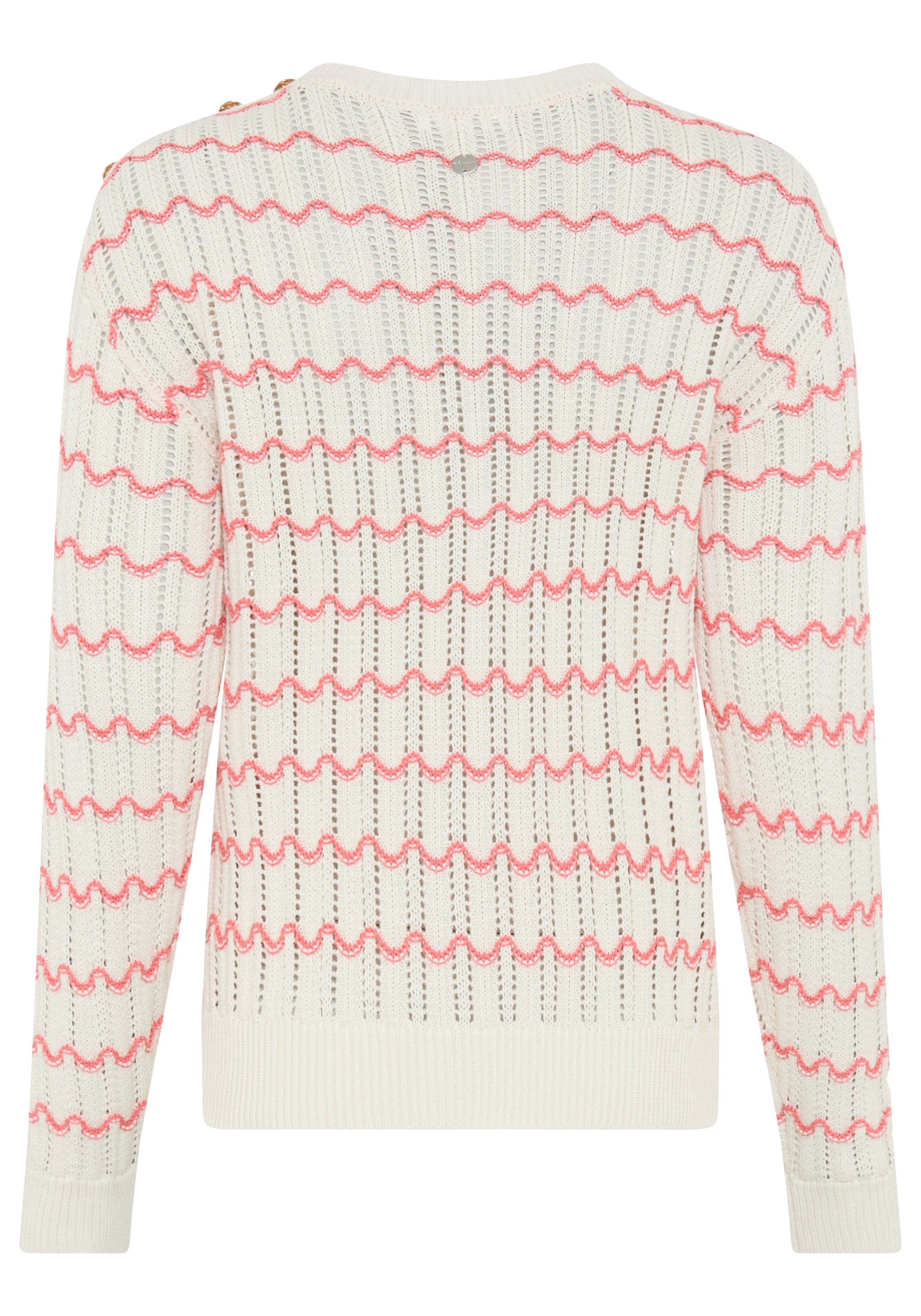 Tamaris Rundhalspullover »mit welligem Streifenmuster« mit offener Struktur für sommerliche Looks