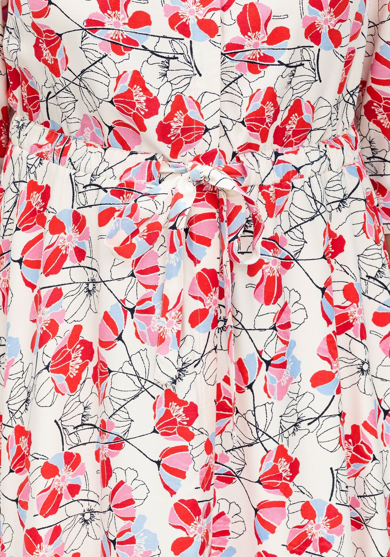 Sheego Druckkleid »Kleid mit Blütenprint und Taillen-Tunnelzug«