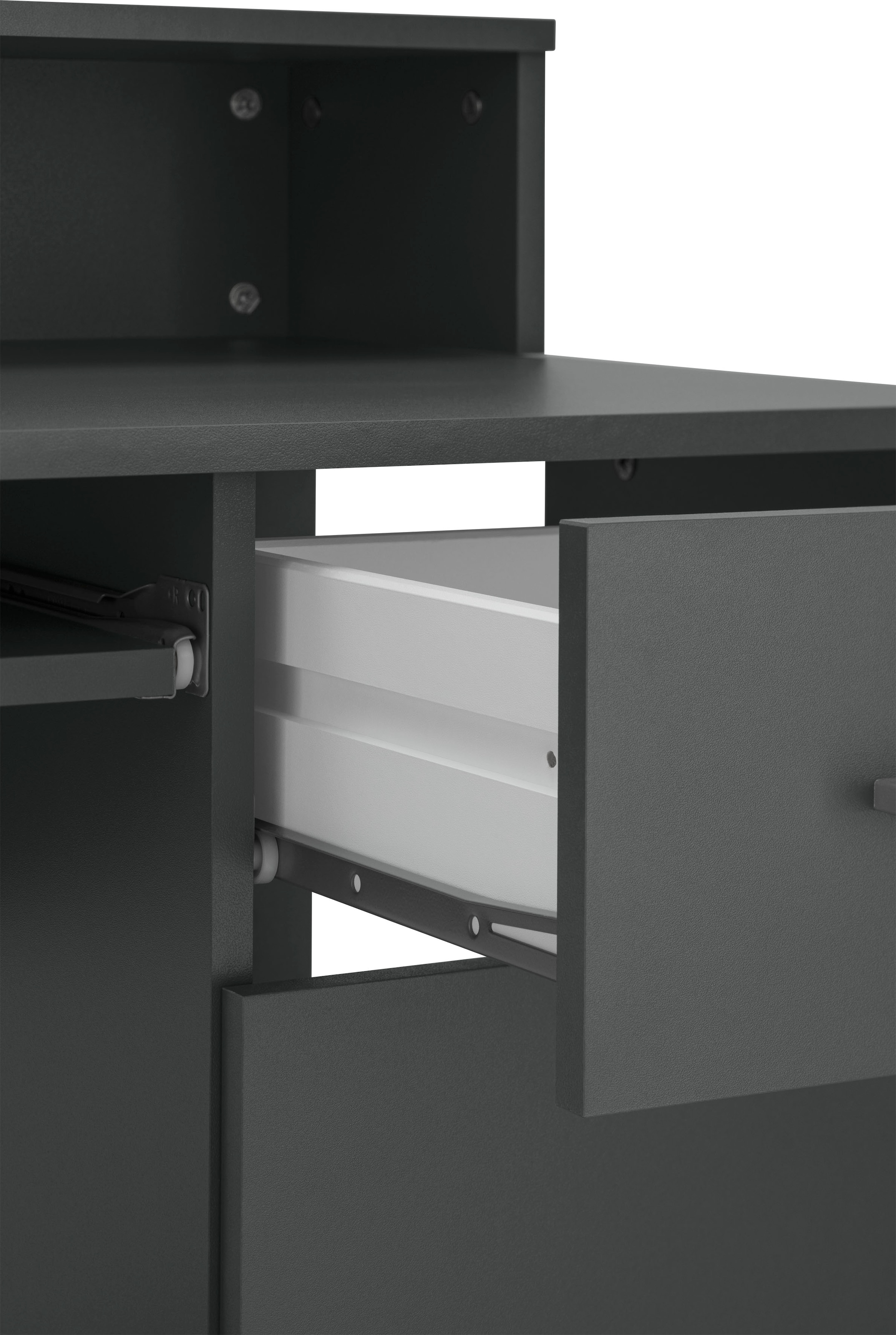 VOGL Möbelfabrik Schreibtisch »Timra mit Monitoraufsatz, Tastaturauszug & Towerfach,«, Breite 154 oder 178 cm, Made in Germany