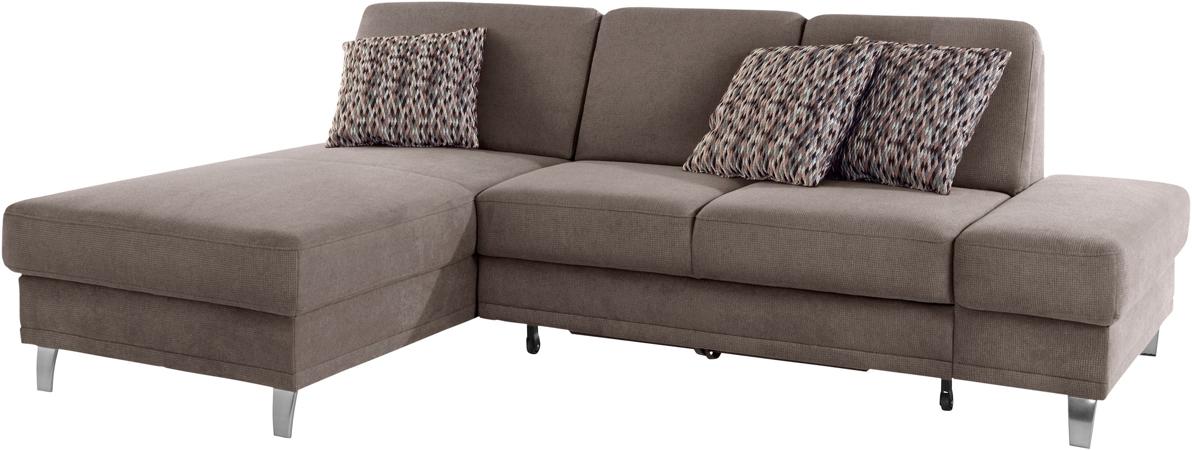 sit&more Ecksofa »Clio L-Form«, wahlweise mit Bettfunktion oder Vorziehsitz und Bettkasten, Federkern