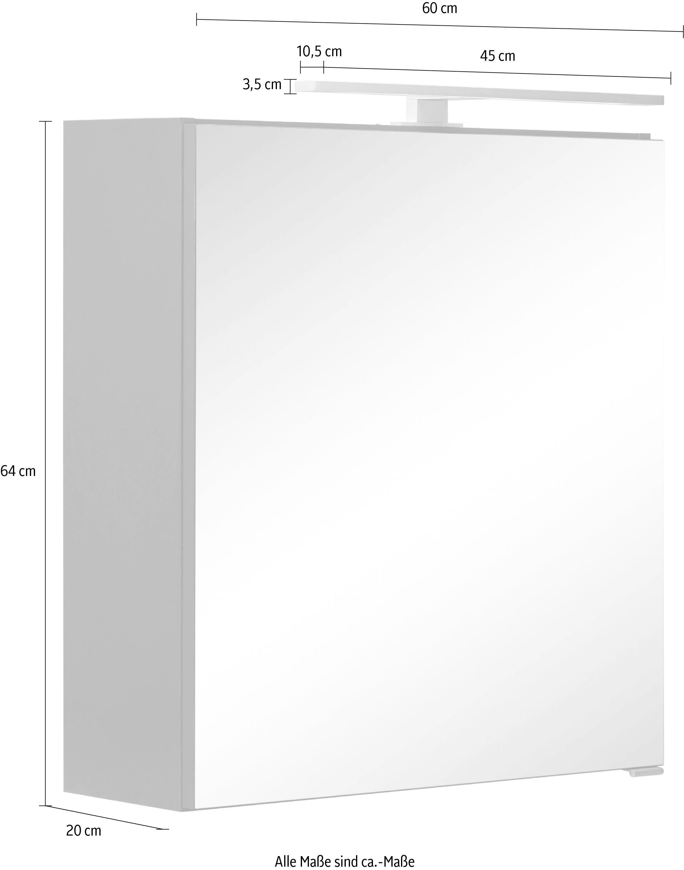 welltime Spiegelschrank »Davos« mit LED Beleuchtung