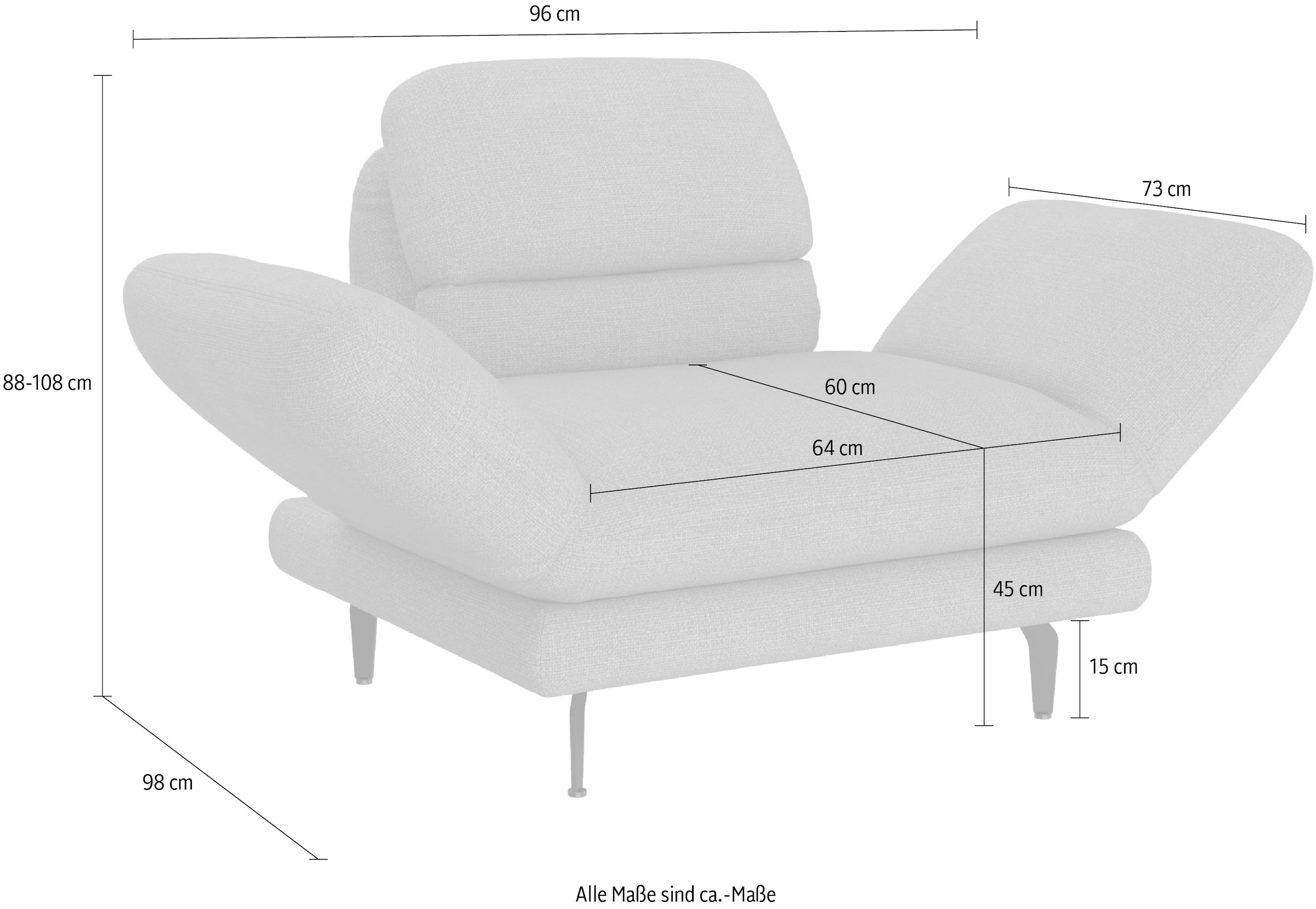 DOMO collection Sessel bequem und wahlweise Arm- »Padova«, bestellen mit Rückenfunktion