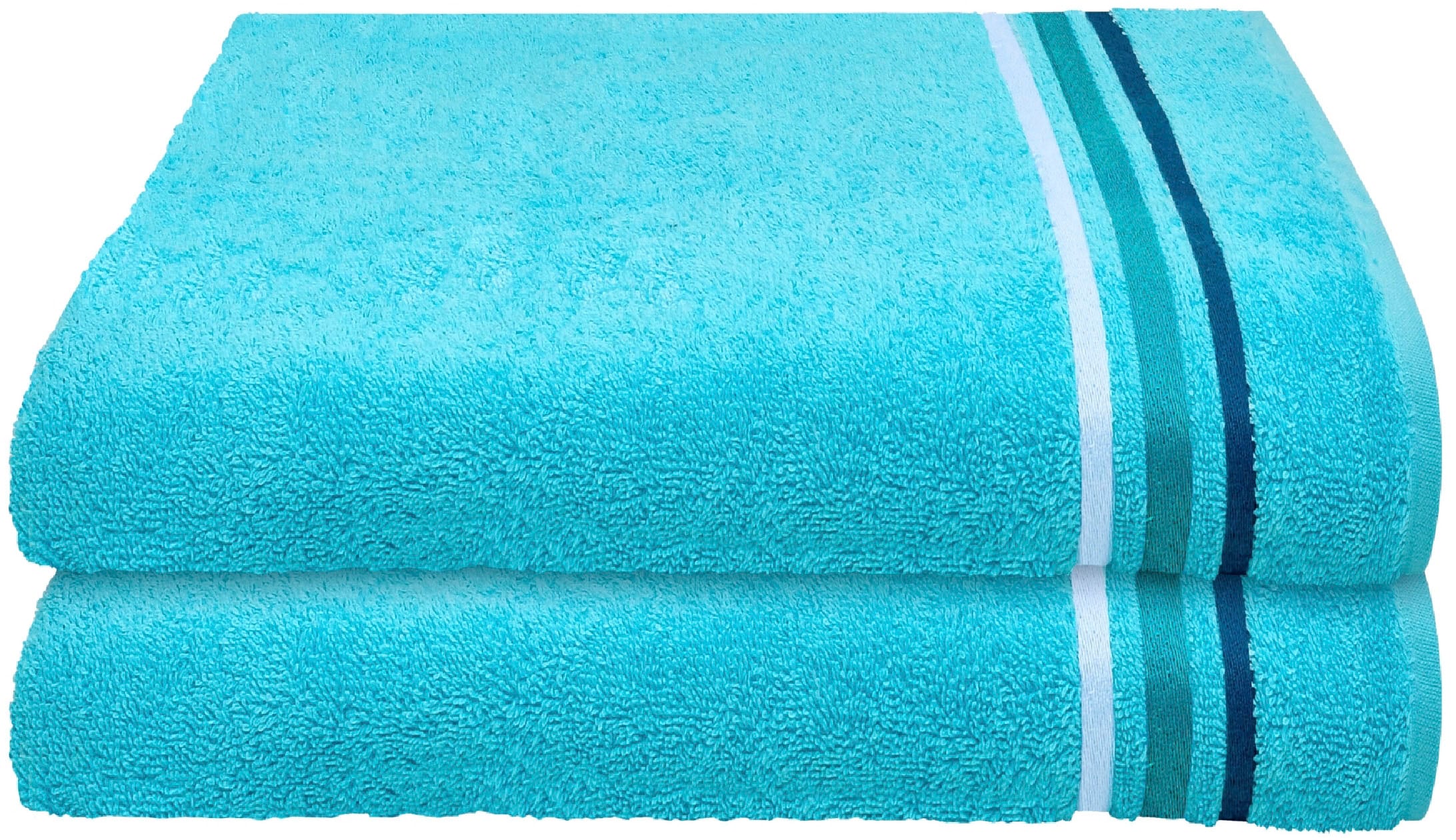 Schiesser Duschtücher »Skyline Color aus 100 % Baumwolle mit eleganter Streifenbordüre«, (Set, 2 St., 2 Badetücher (70x140 cm), MADE IN GREEN by OEKO-TEX®