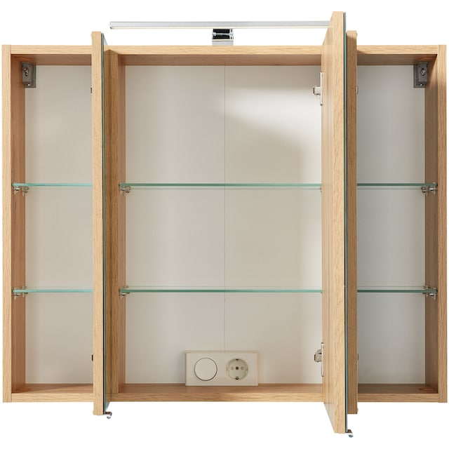 HELD MÖBEL Spiegelschrank »Malibu«, Breite 80 cm, mit Spiegeltüren und  Türendämpfern online kaufen | mit 3 Jahren XXL Garantie