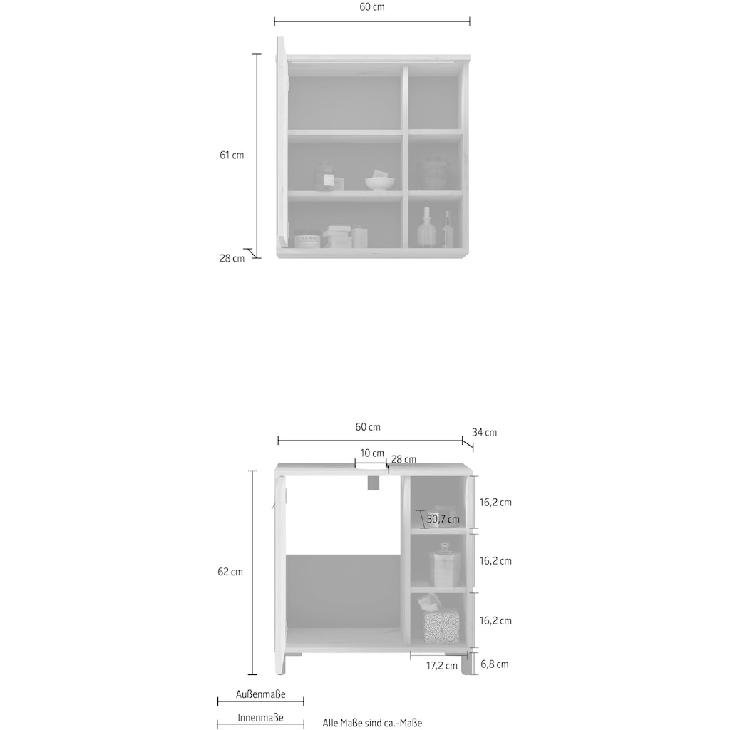 Homexperts Badmöbel-Set »Wanda«, (Set, 2 St.)