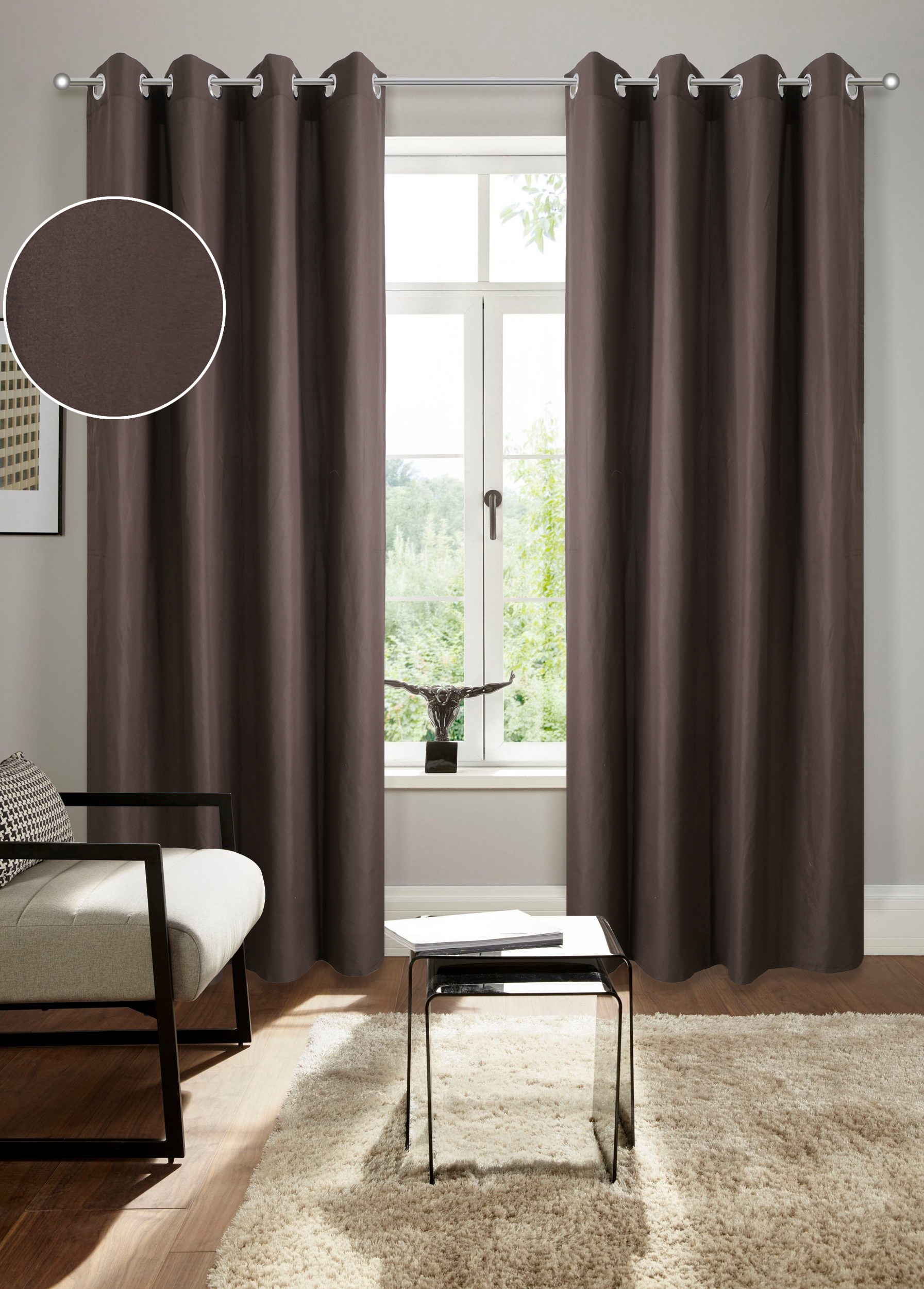 Bruno Banani Vorhang »Lagan« Ösen 2 Stk. tlg. 2-er Set, gewebt, Microfaser, versch. Größen, einfarbig, Bestseller