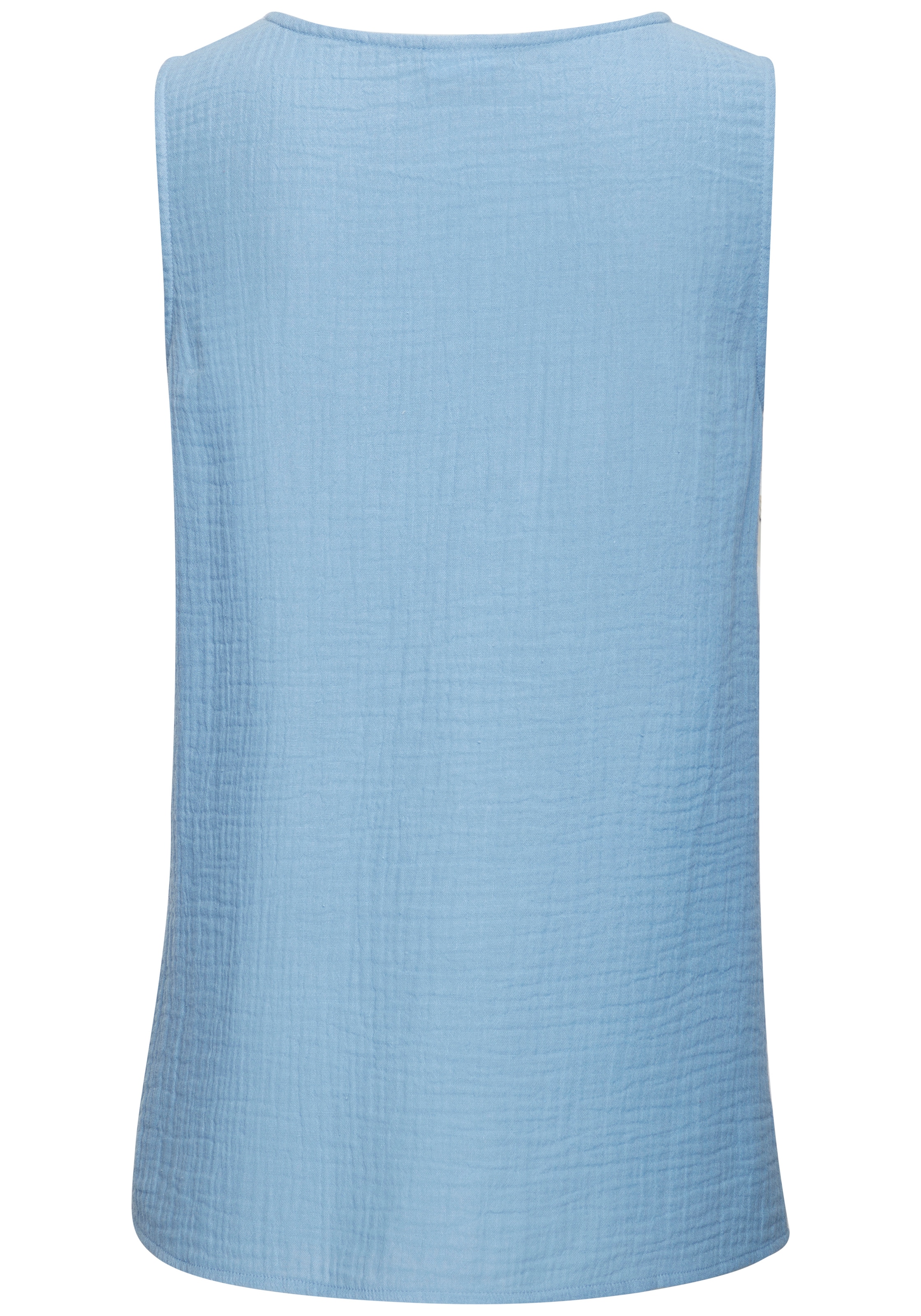 Beachtime Blusentop aus Musselin, Ärmelloses Top