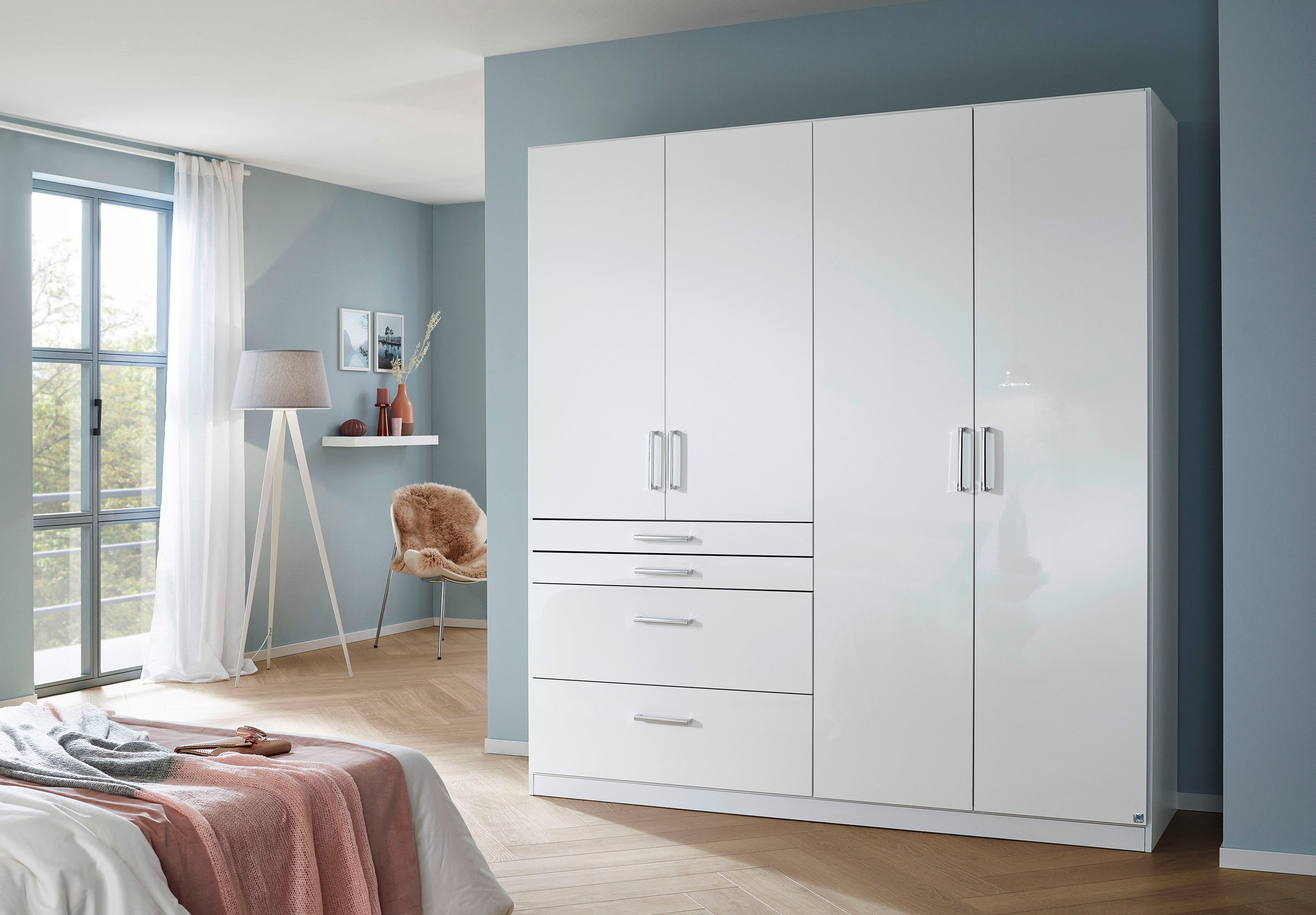 rauch Drehtürenschrank »Kleiderschrank Schrank Garderobe Garderobenschrank Topseller HOMBURG«, mit viel Stauraum, oberer Schubkasten mit Einteilung MADE IN GERMANY