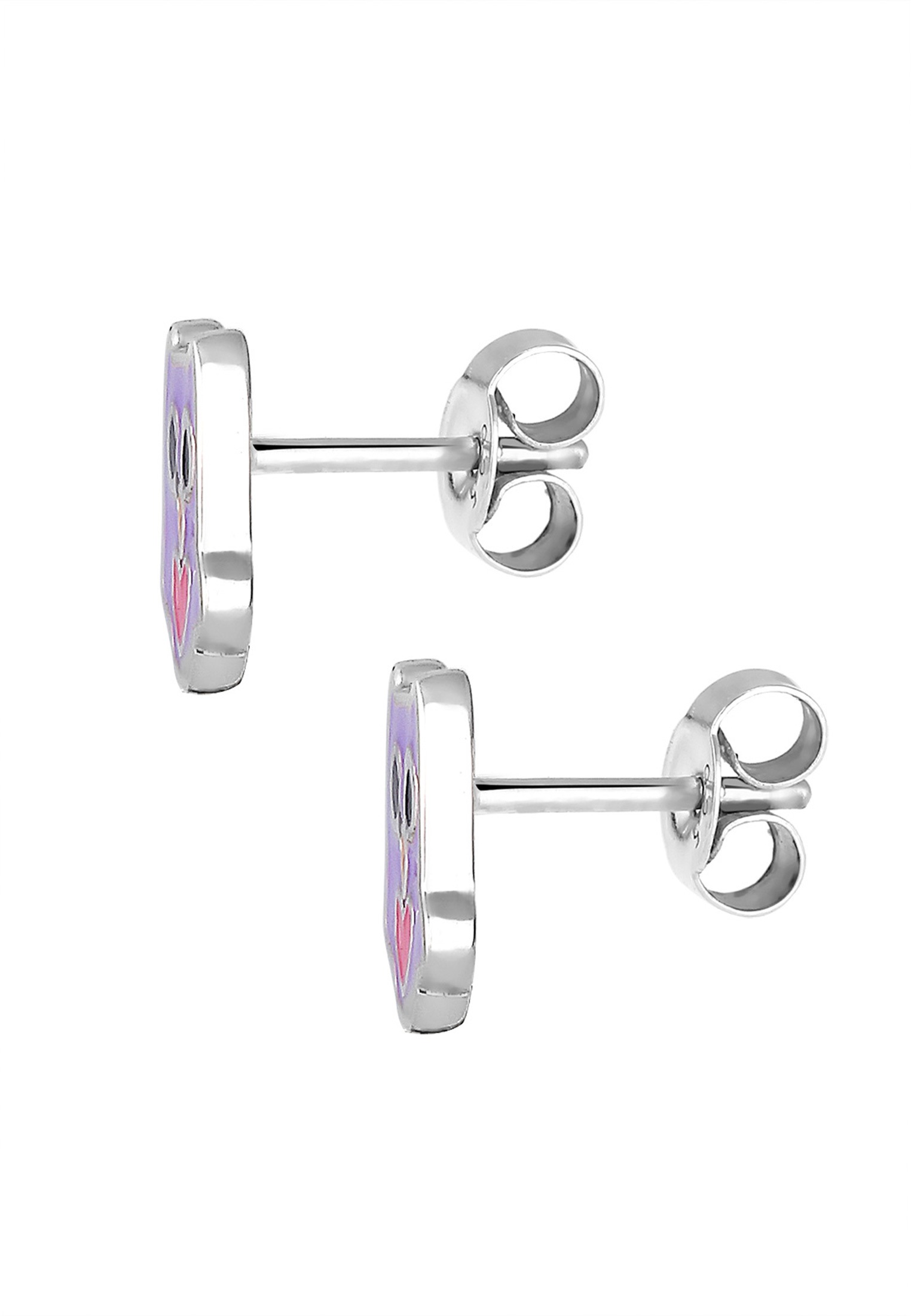 Elli Paar Ohrstecker »Ohrringe Kinder Eule Herz Tier Emaille 925 Sterling Silber«