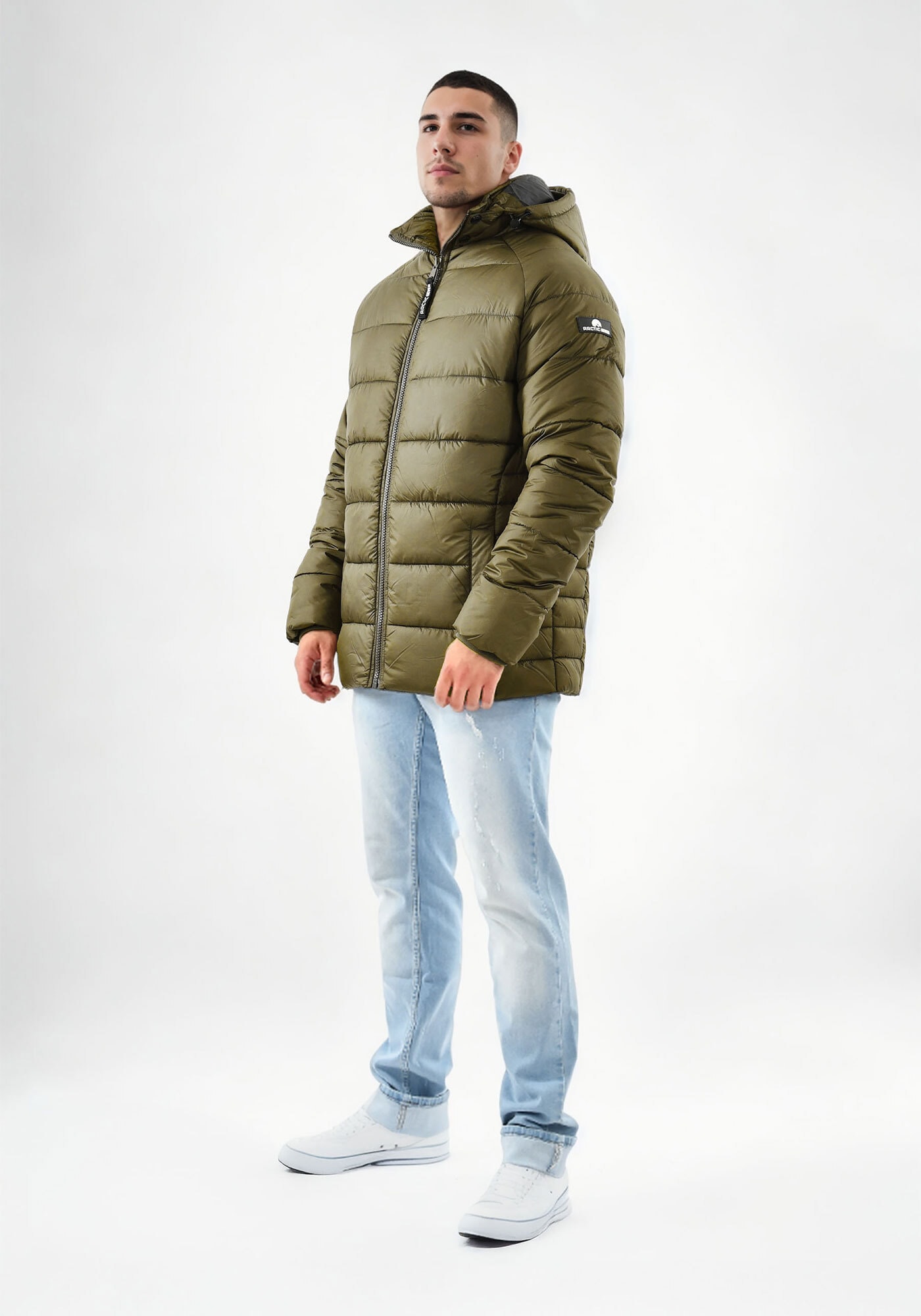 Arctic Seven, Herren, Winterjacke » Herren Winter Steppjacke AS420«, Olive, XXL, Olive, Hochschließender Kragen