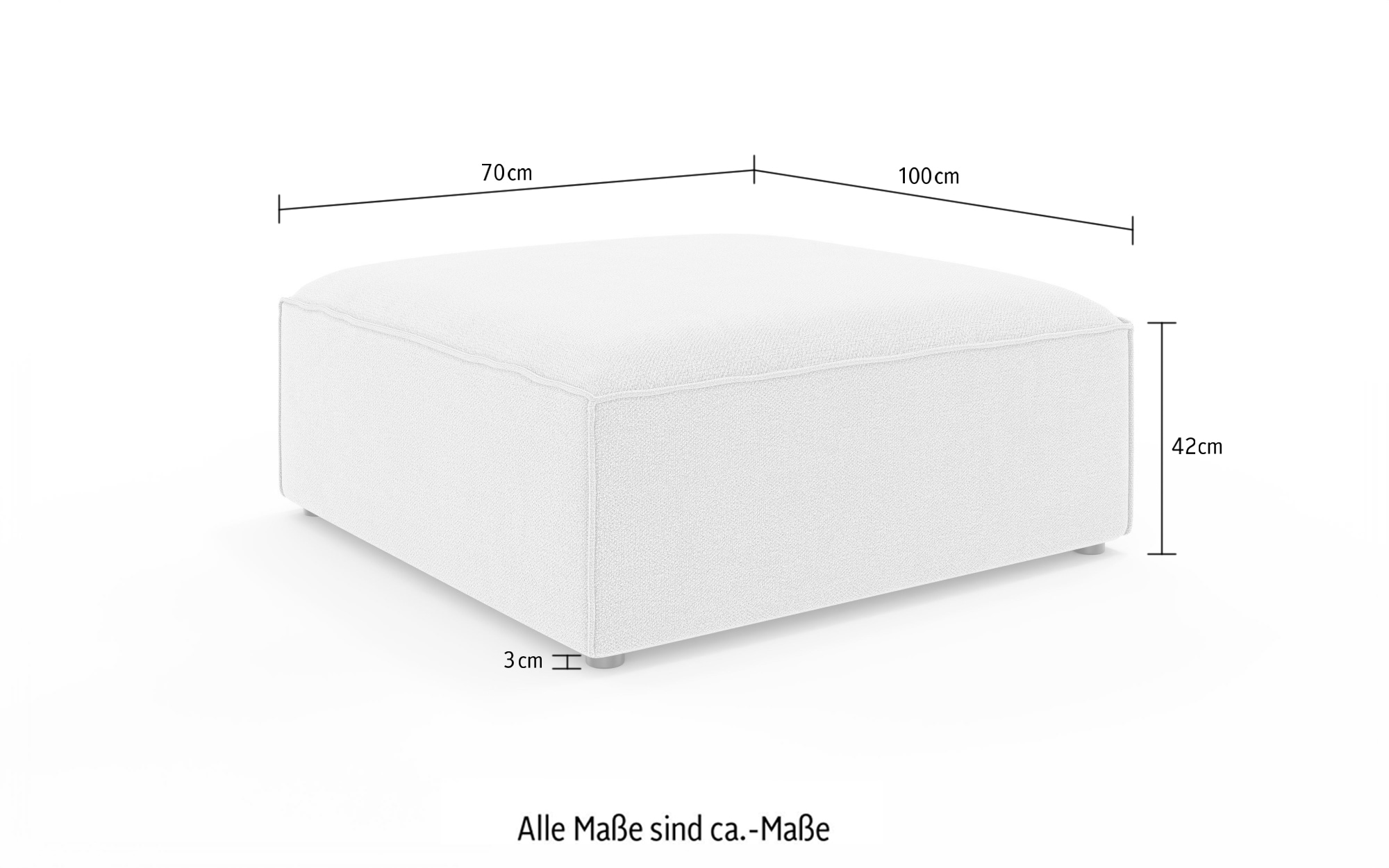 INOSIGN Polsterhocker »HAILY Sitzhocker passend zur Serie, Maße B/T/H: 70/100/42 cm«, als Modul oder separat verwendbar, für individuelle Zusammenstellung
