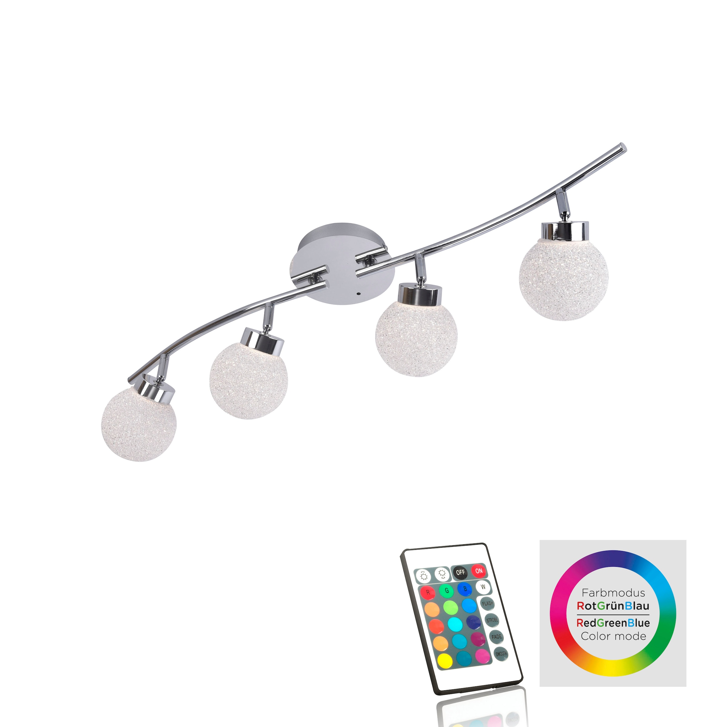 Deckenleuchte »MIKO«, 4 flammig-flammig, LED, RGB+W, Fernbedienung, Infrarot inkl.,...