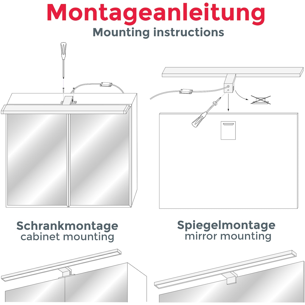 B.K.Licht Spiegelleuchte »Carina«, 1 flammig-flammig