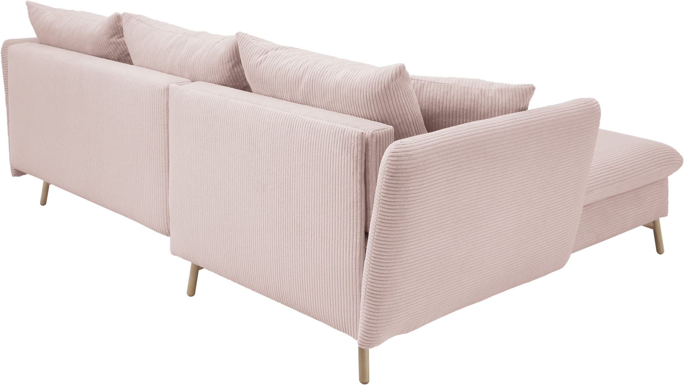 andas Ecksofa »MERLE, 258 cm, L-Form, traumhafter Cord,«, mit Bettfunktion und Bettkasten, Liegefläche 224 x 139