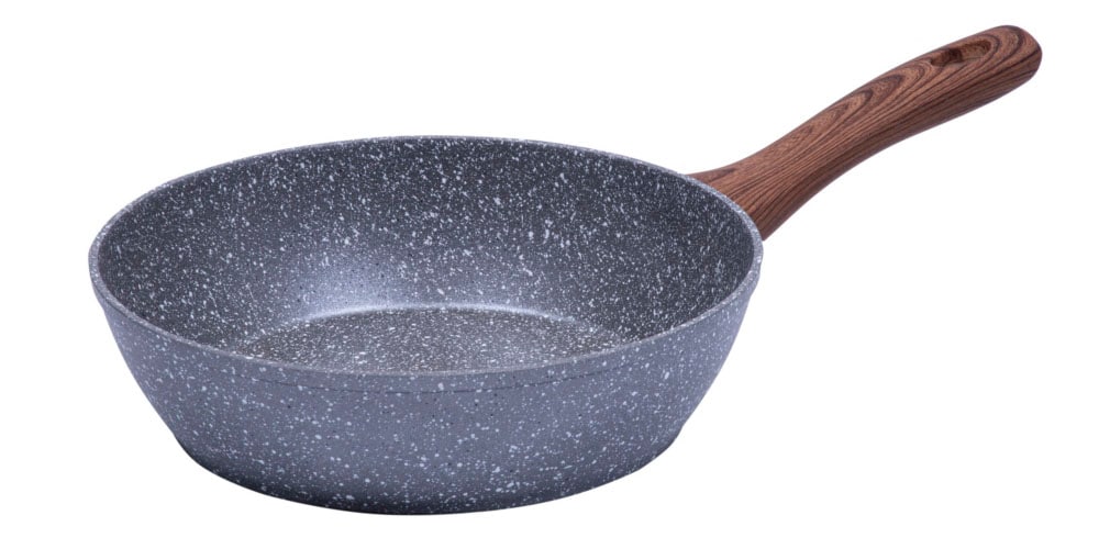 RESTO Kitchenware Bratpfanne "Aquila, tiefe Schmorpfanne langlebig und spülmaschinenfest" Aluminium 1 Stk. tlg. mit ergonomischem weichem Griff in Holzoptik