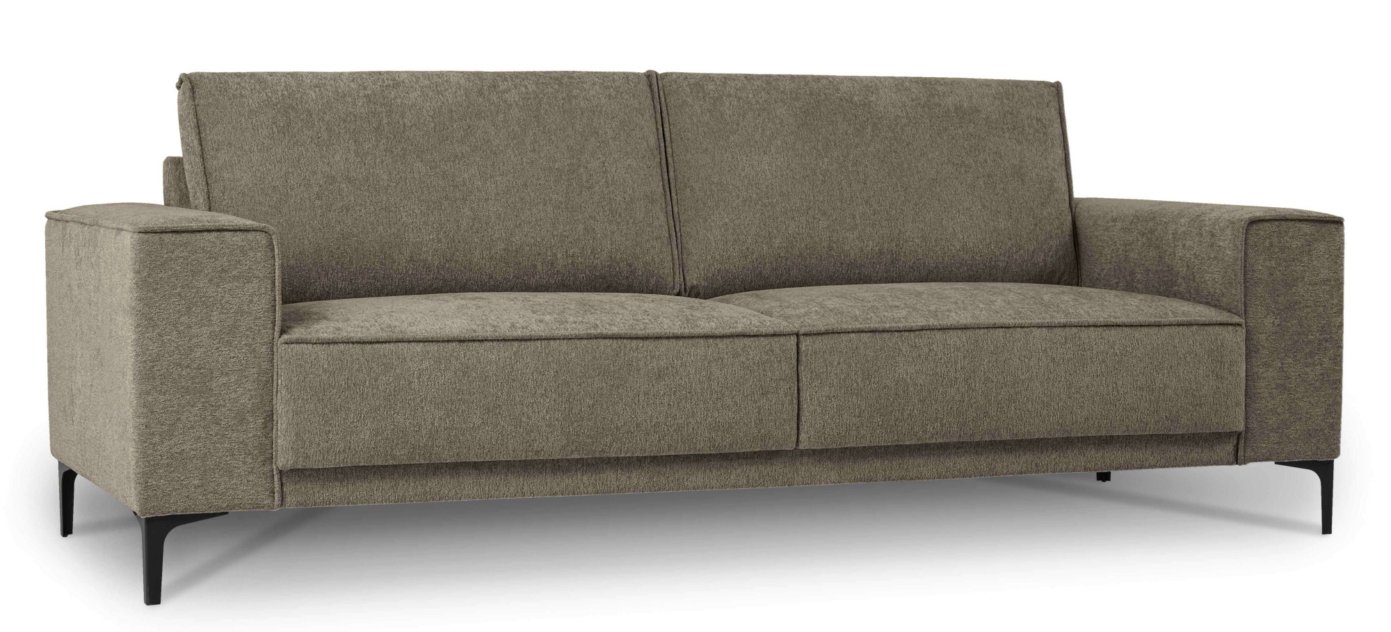 Places of Style 3-Sitzer »3er Sofa Oland, Struktur, Flachgewebe, Luxus-Microfaser, Boucle«, 224 cm, Wellenunterfederung, Skandi-Design, Metallfüße