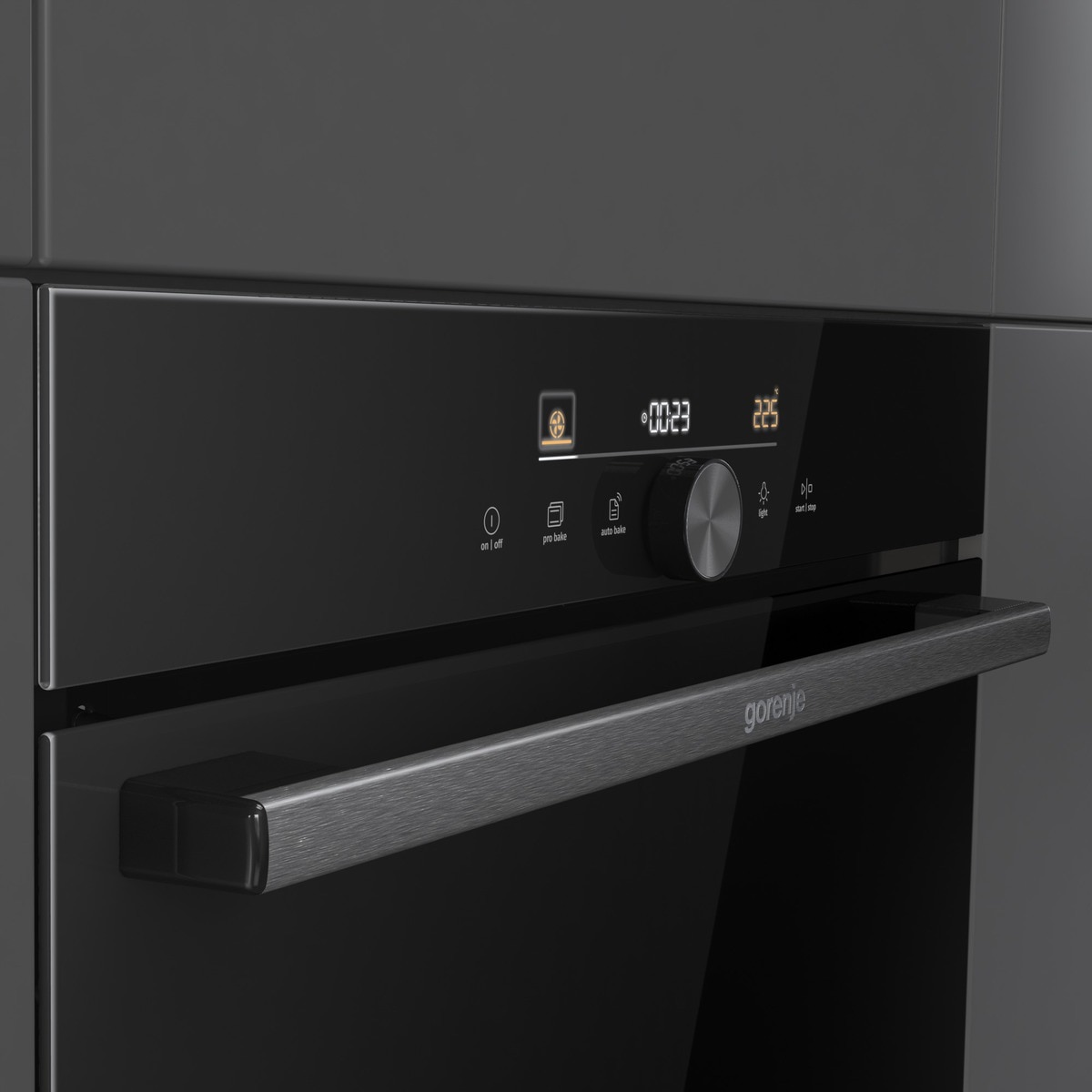 GORENJE Pyrolyse Backofen  »BPS 6747 A09DBGOT«, mit 2-fach-Teleskopauszug, Pyrolyse-Selbstreinigung, Black Design; AirFry-Funktion