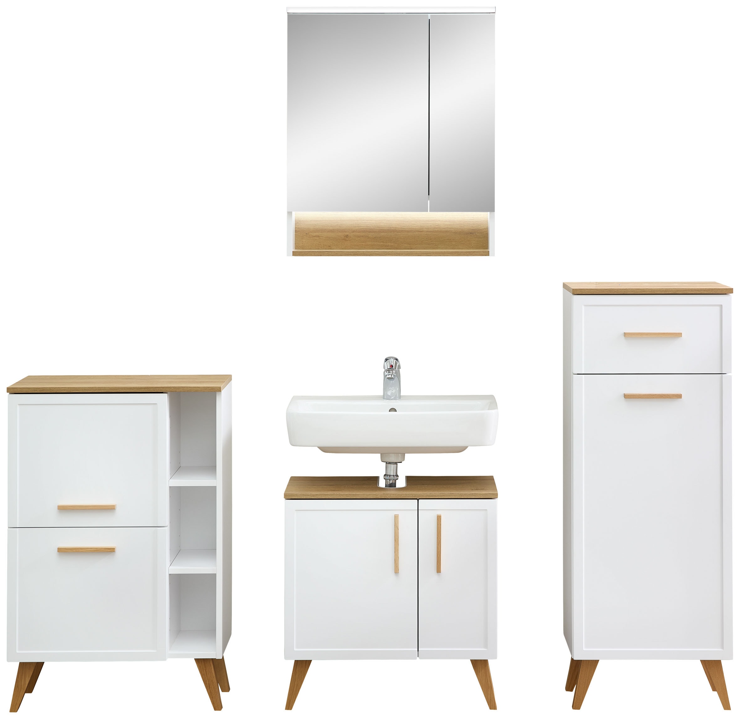 Saphir Badmöbel-Set »5-teilig, mit Soft-Close Türen und Fuß-Set« Set, 7 Stk. tlg.