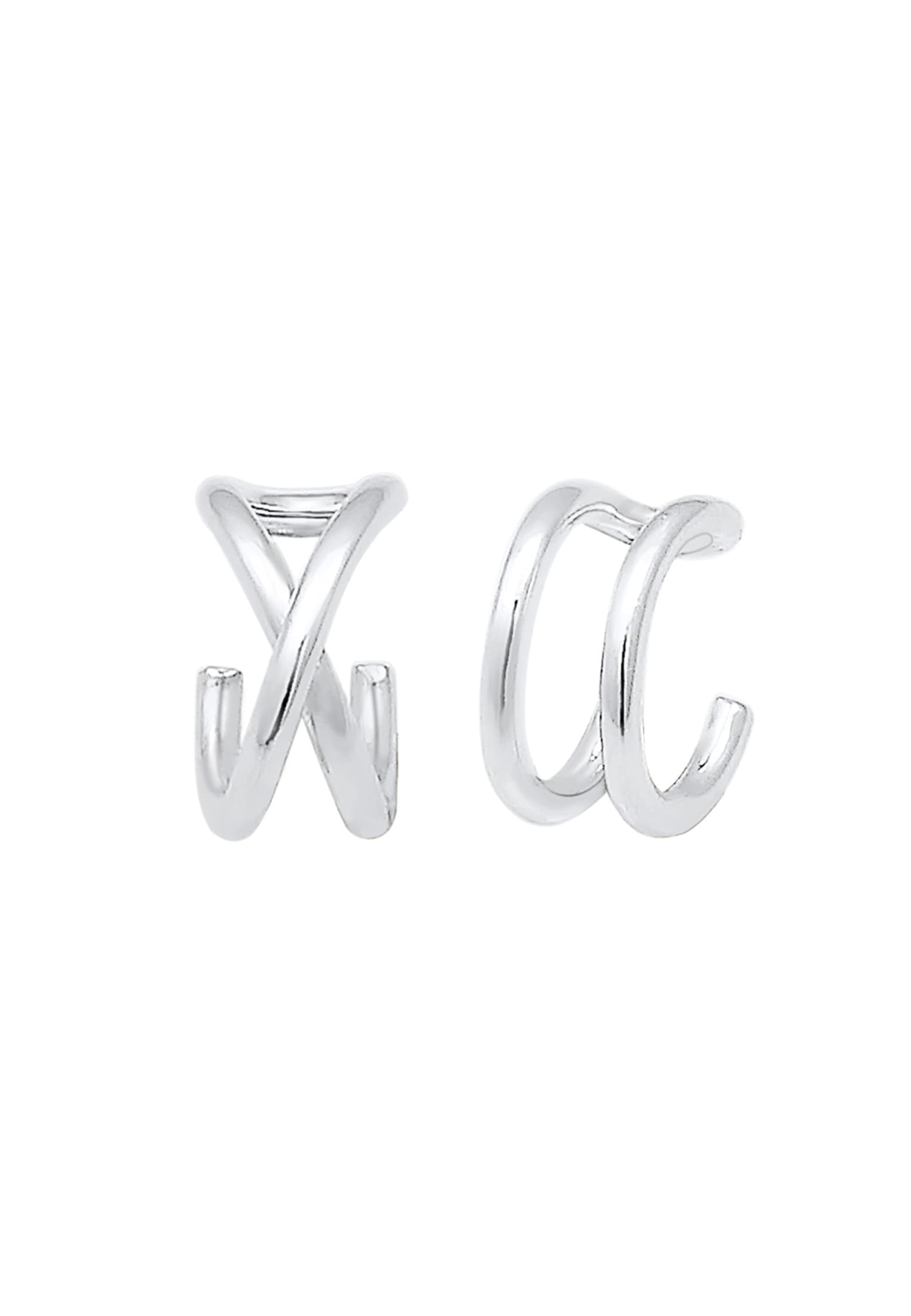 Elli Paar Ohrklemmen »Ohrringe Ohrklemme Earcuff Set Geo Basic 925 Silber«