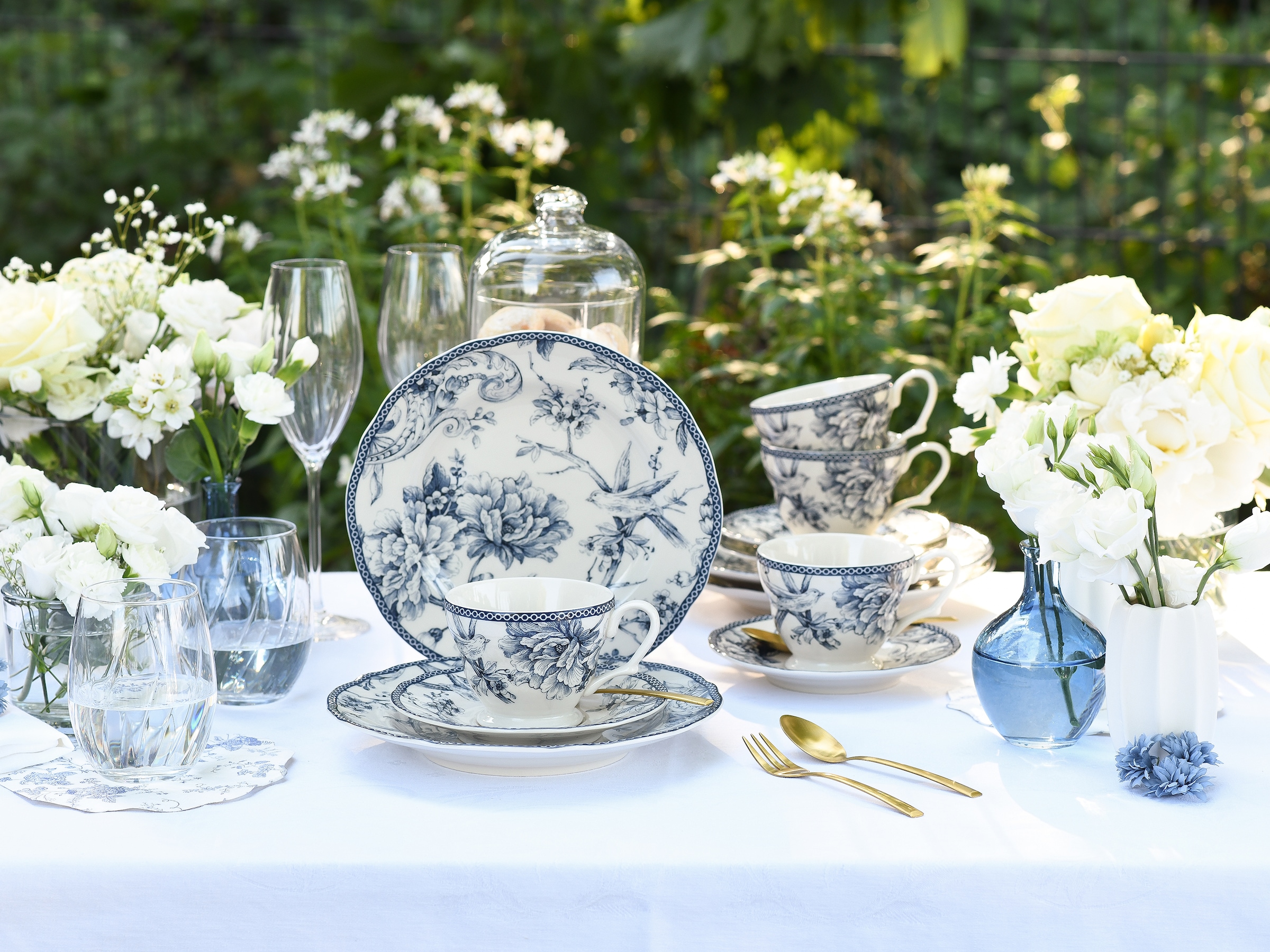 CreaTable Kaffeeservice »Adelaide, Service 12-tlg.« Nostalgischer Vintage Dekor, Elegante Form