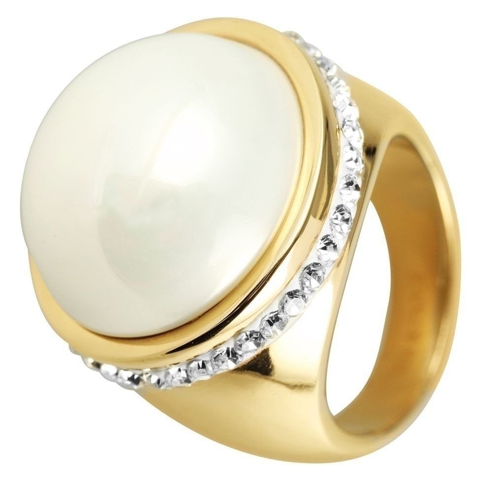 Adelia´s Fingerring »Ring aus Edelstahl mit Strass Steinchen«